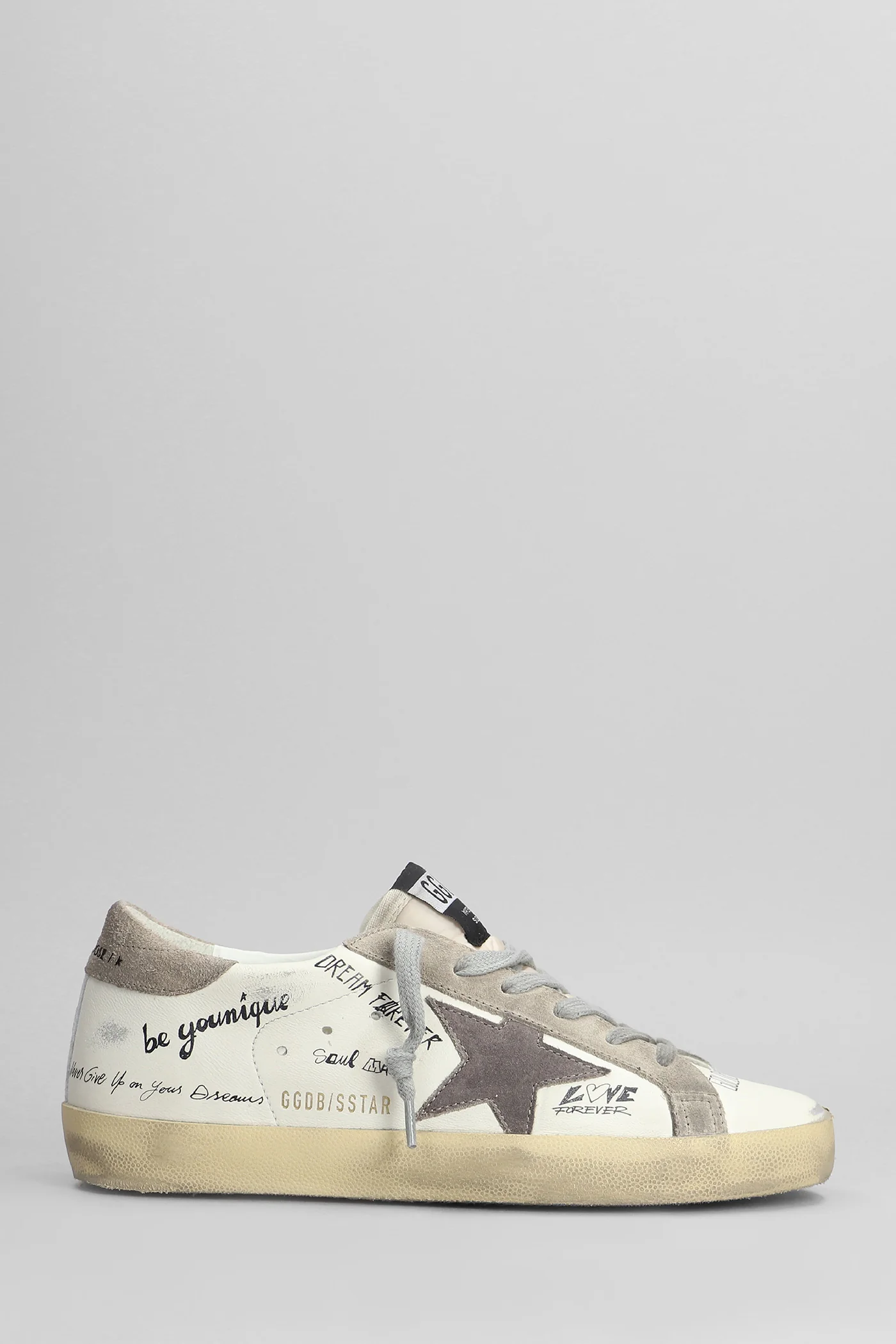 Superstar Sneakers in white suede and leather