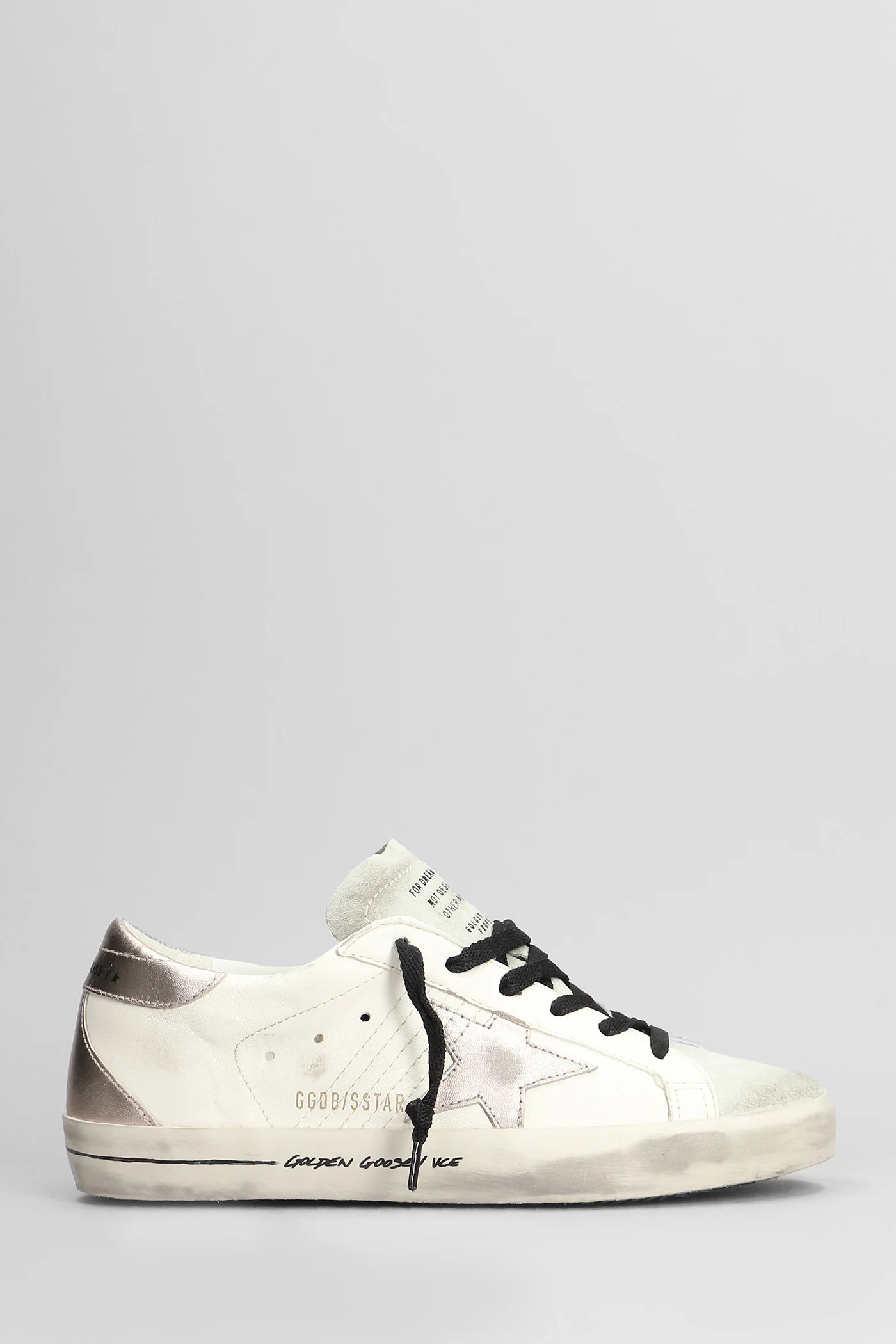 Superstar Sneakers in white suede and leather