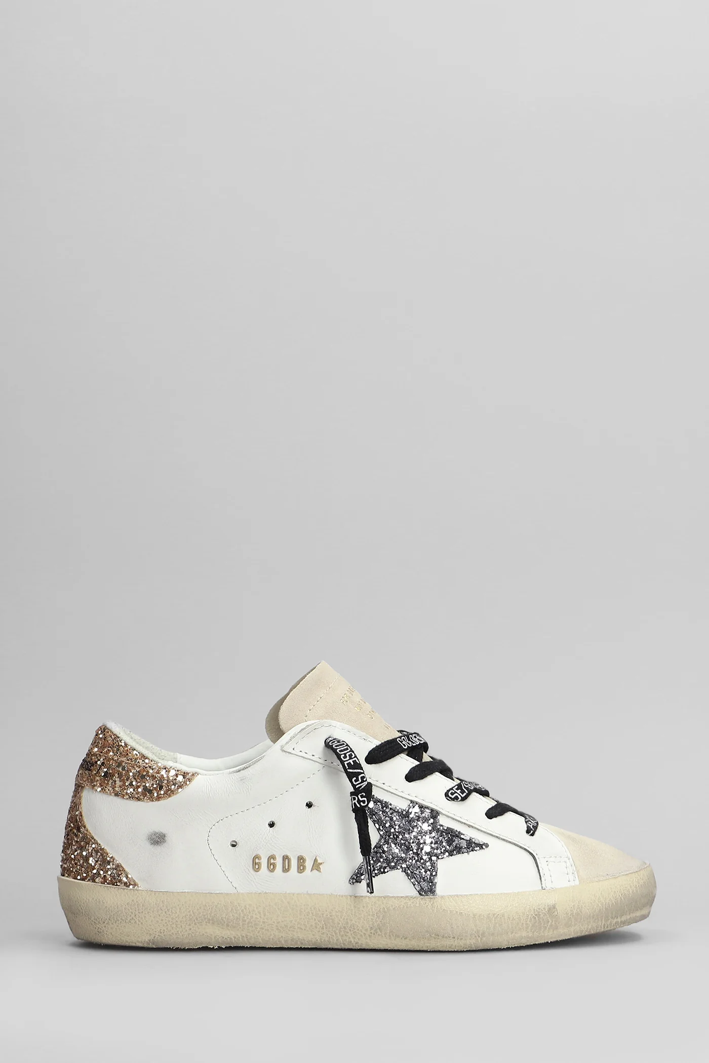 Superstar Sneakers in white suede and leather
