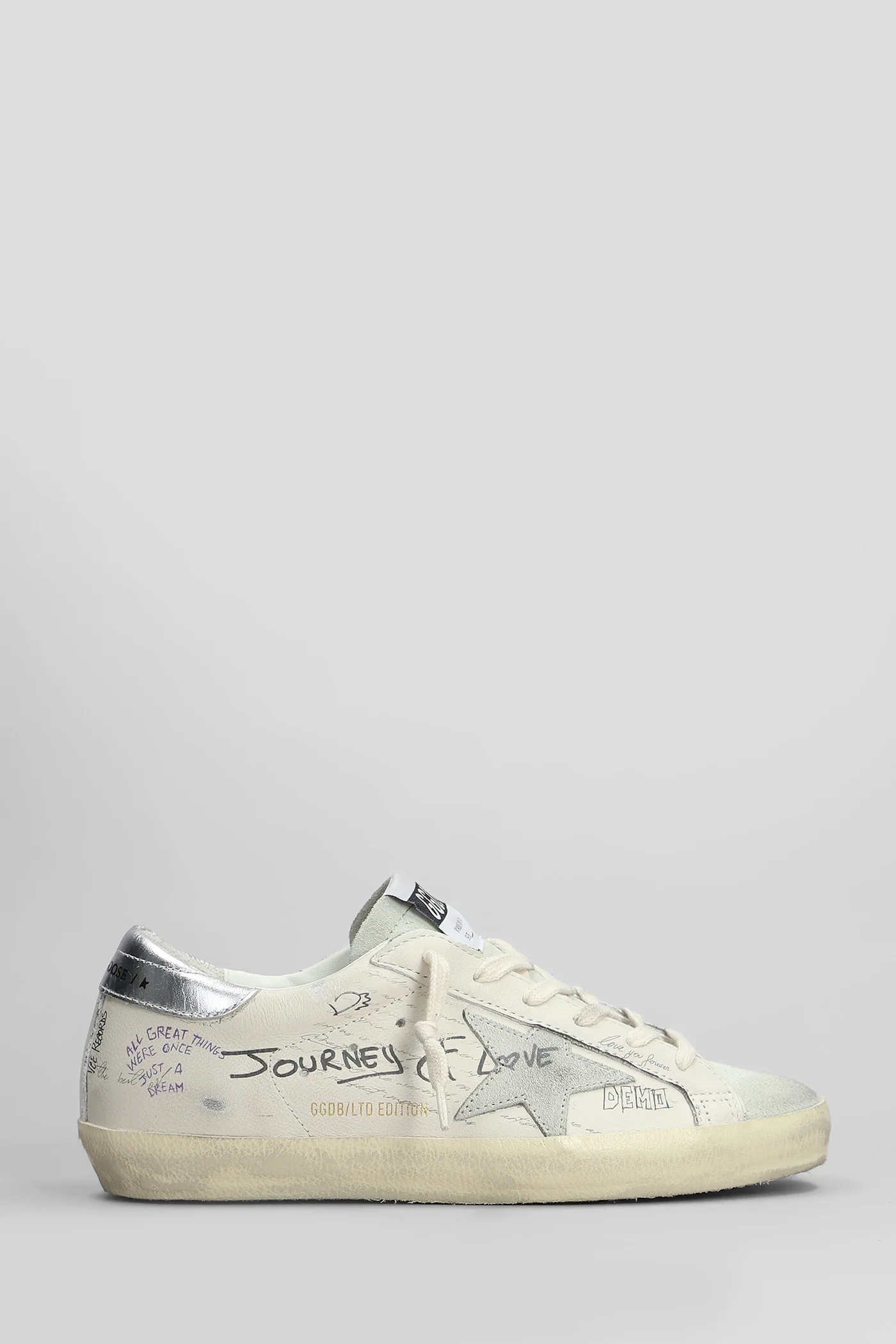 Superstar Sneakers in white suede and leather