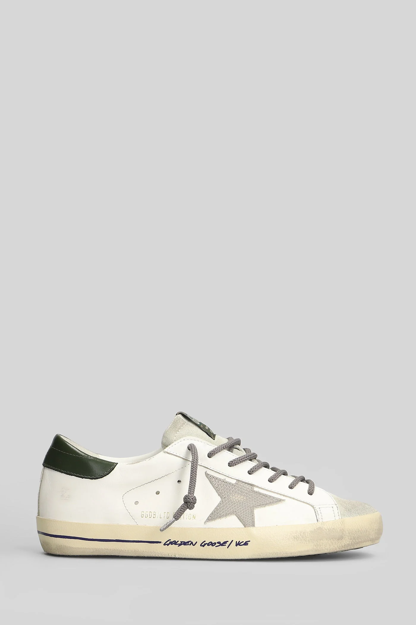 Superstar Sneakers in white suede and leather