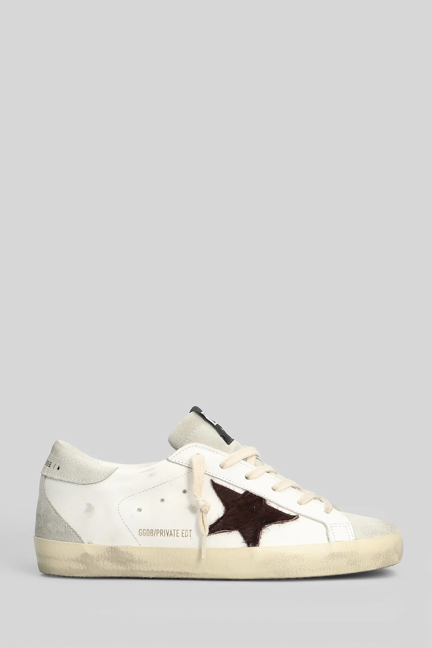 Superstar Sneakers in white suede and leather