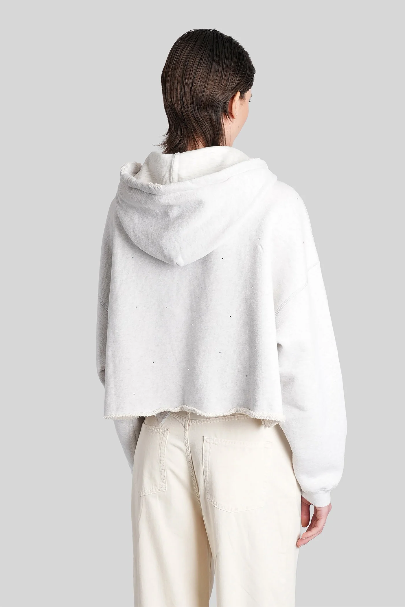 Sweatshirt in beige cotton - Image 3