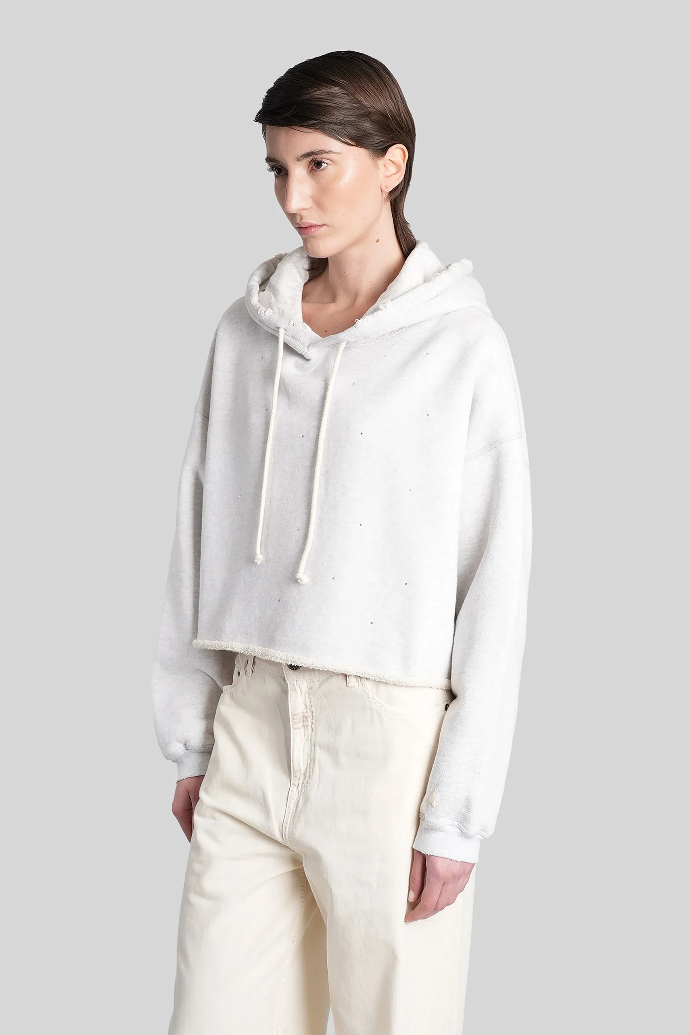 Sweatshirt in beige cotton - Image 4