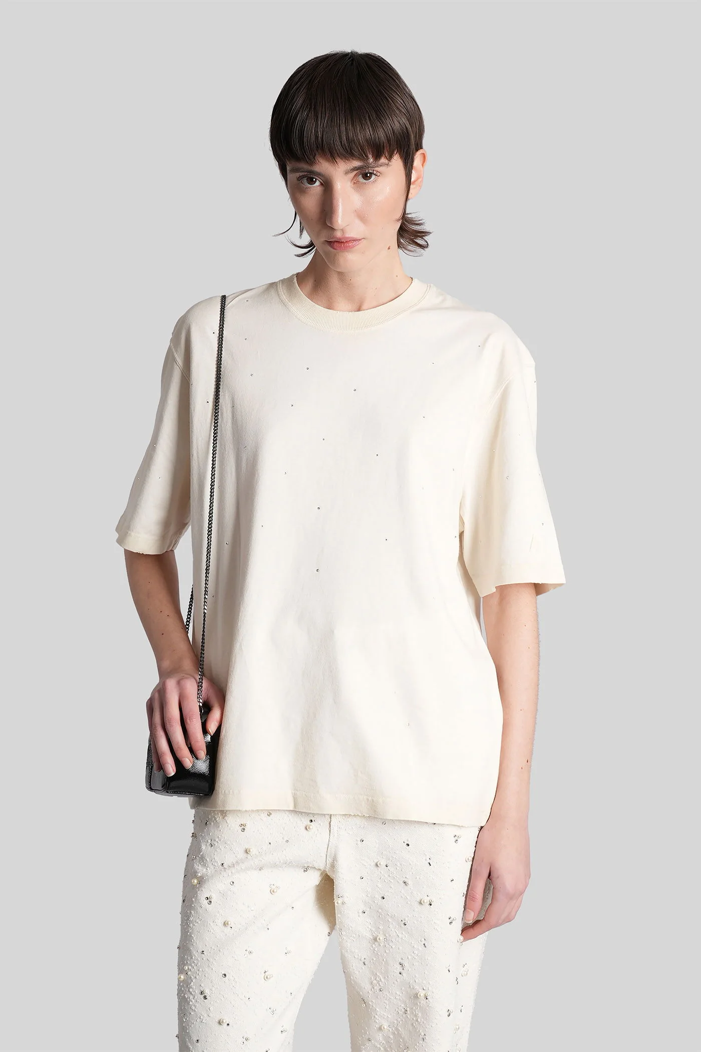 T-Shirt in beige cotton