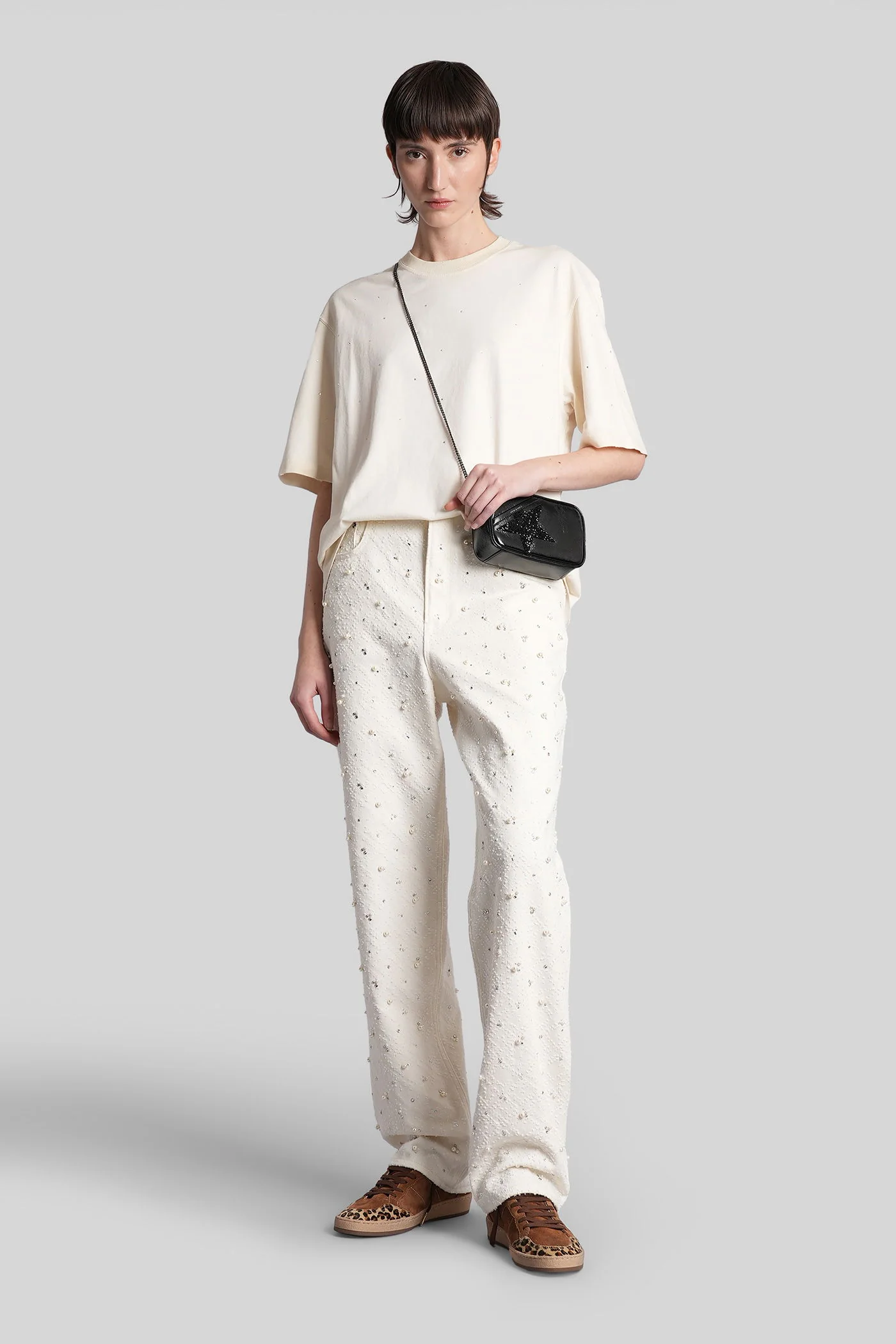 T-Shirt in beige cotton - Image 2