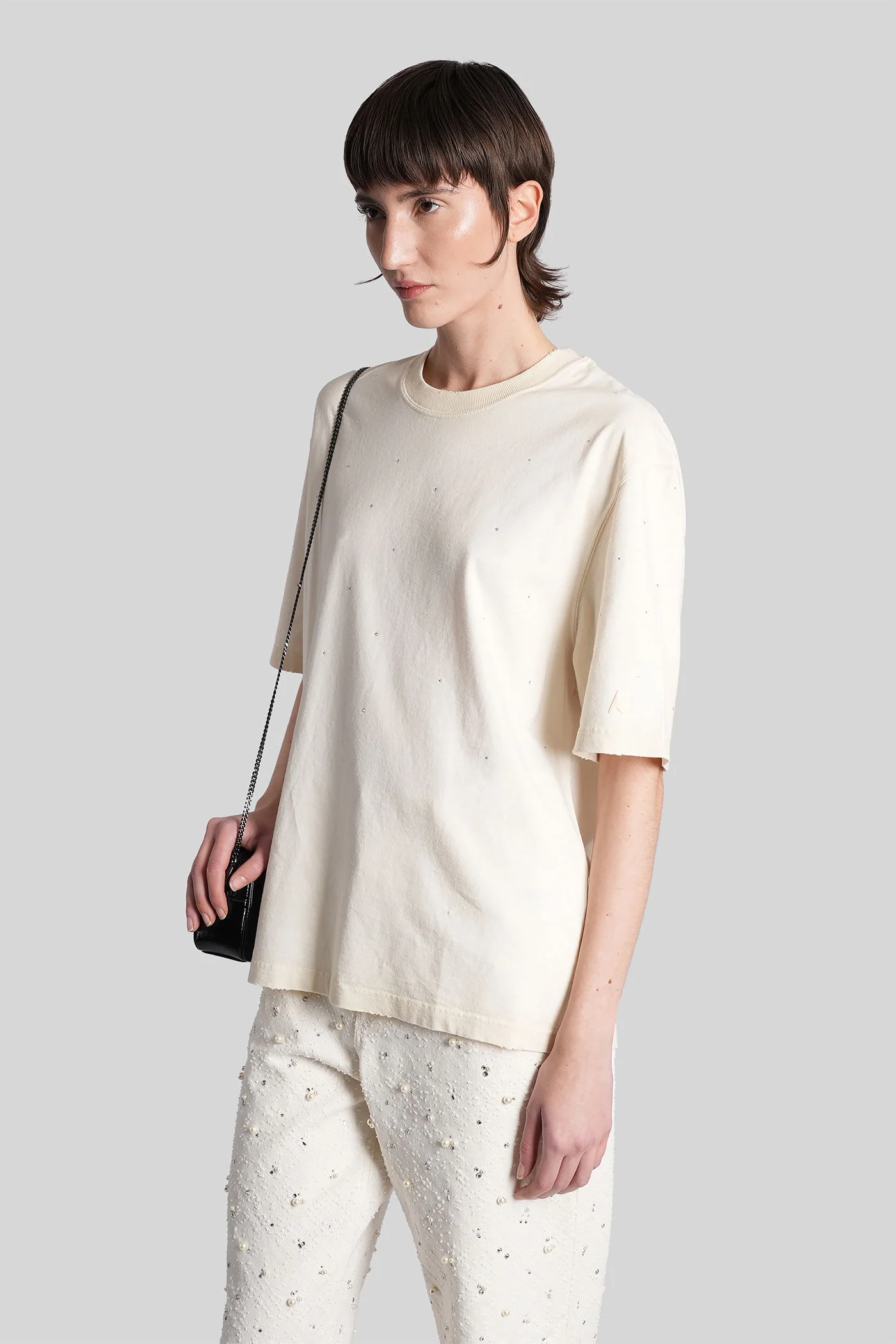 T-Shirt in beige cotton - Image 4