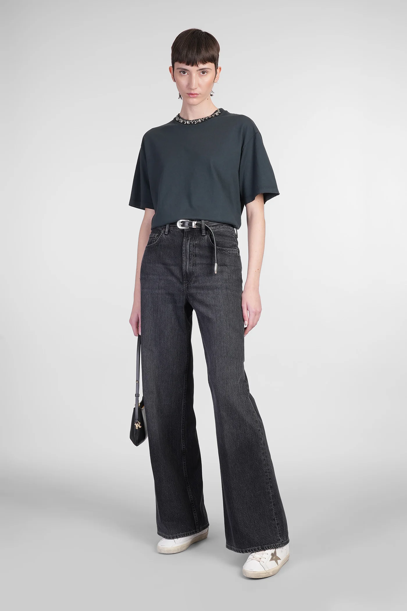 T-Shirt in black cotton - Image 2