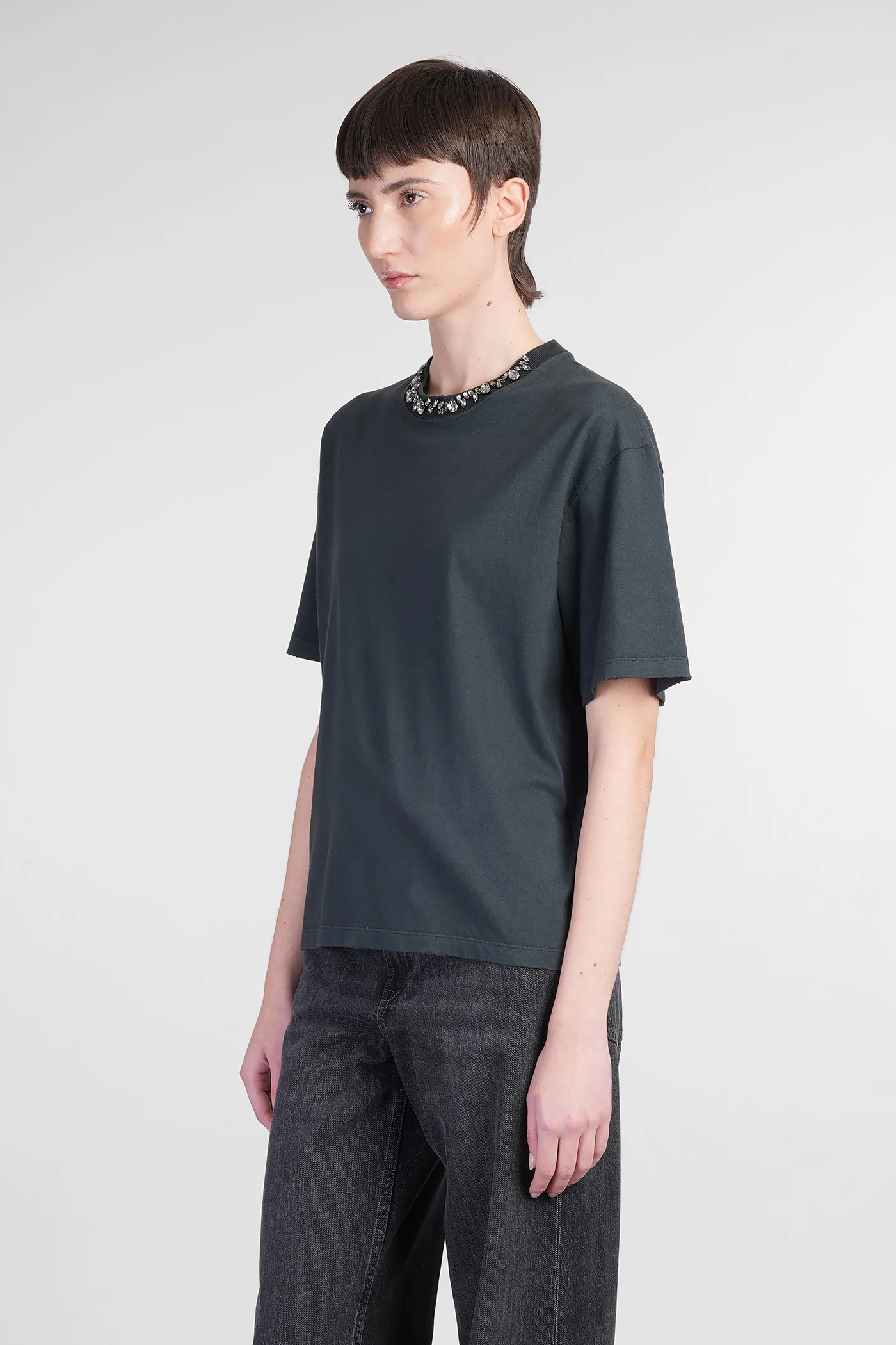 T-Shirt in black cotton - Image 4