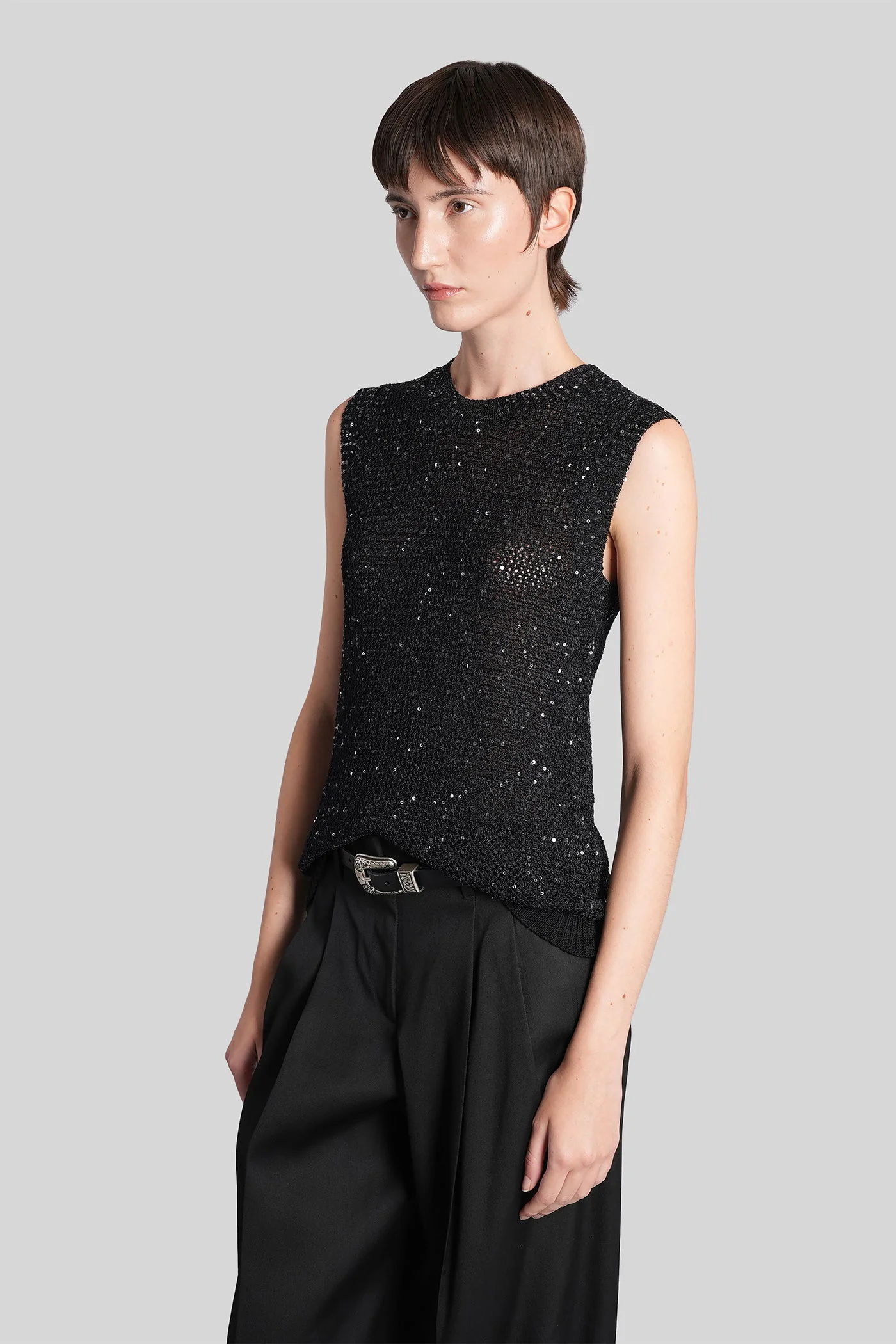 Topwear in black polyamide - Image 4
