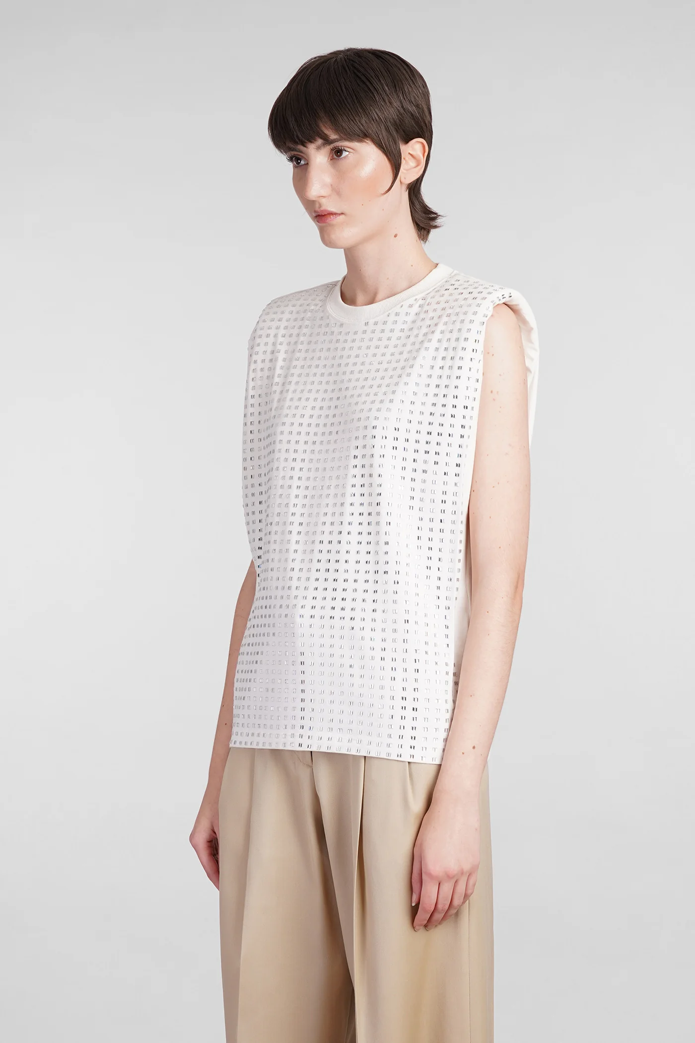 Topwear in white cotton - Image 4