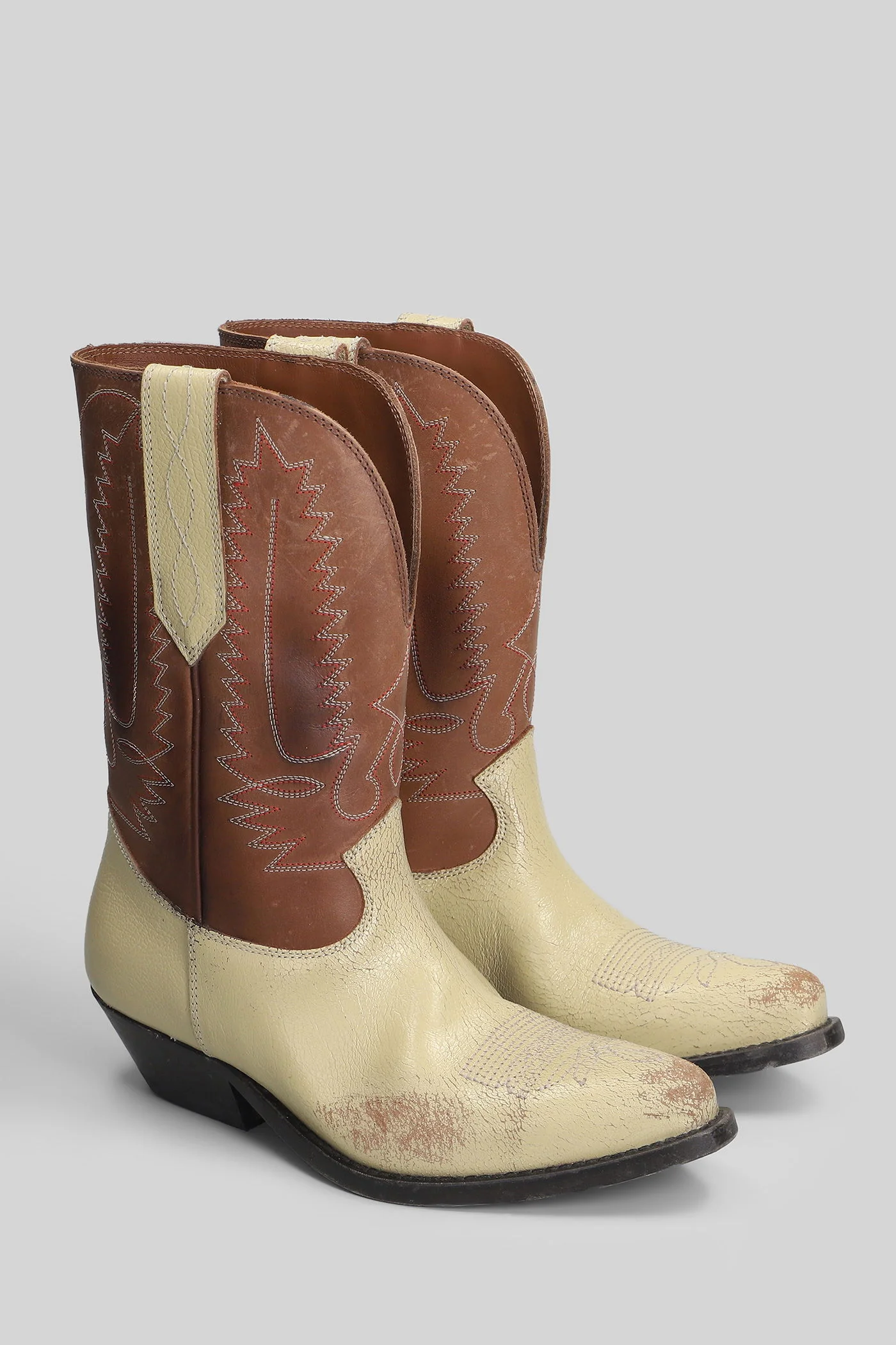 Wish Star texan Ankle boots in beige leather - Image 2
