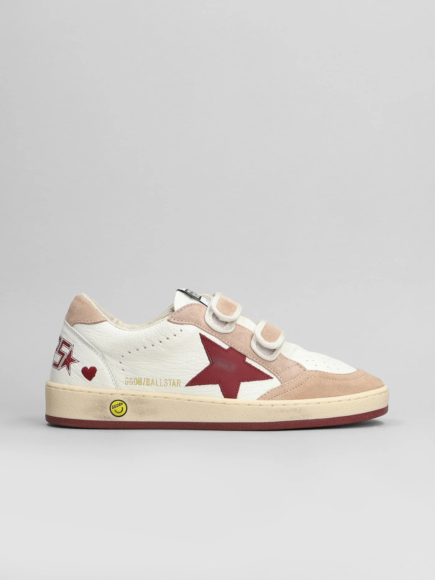 Ball Star Sneakers in white suede and leather