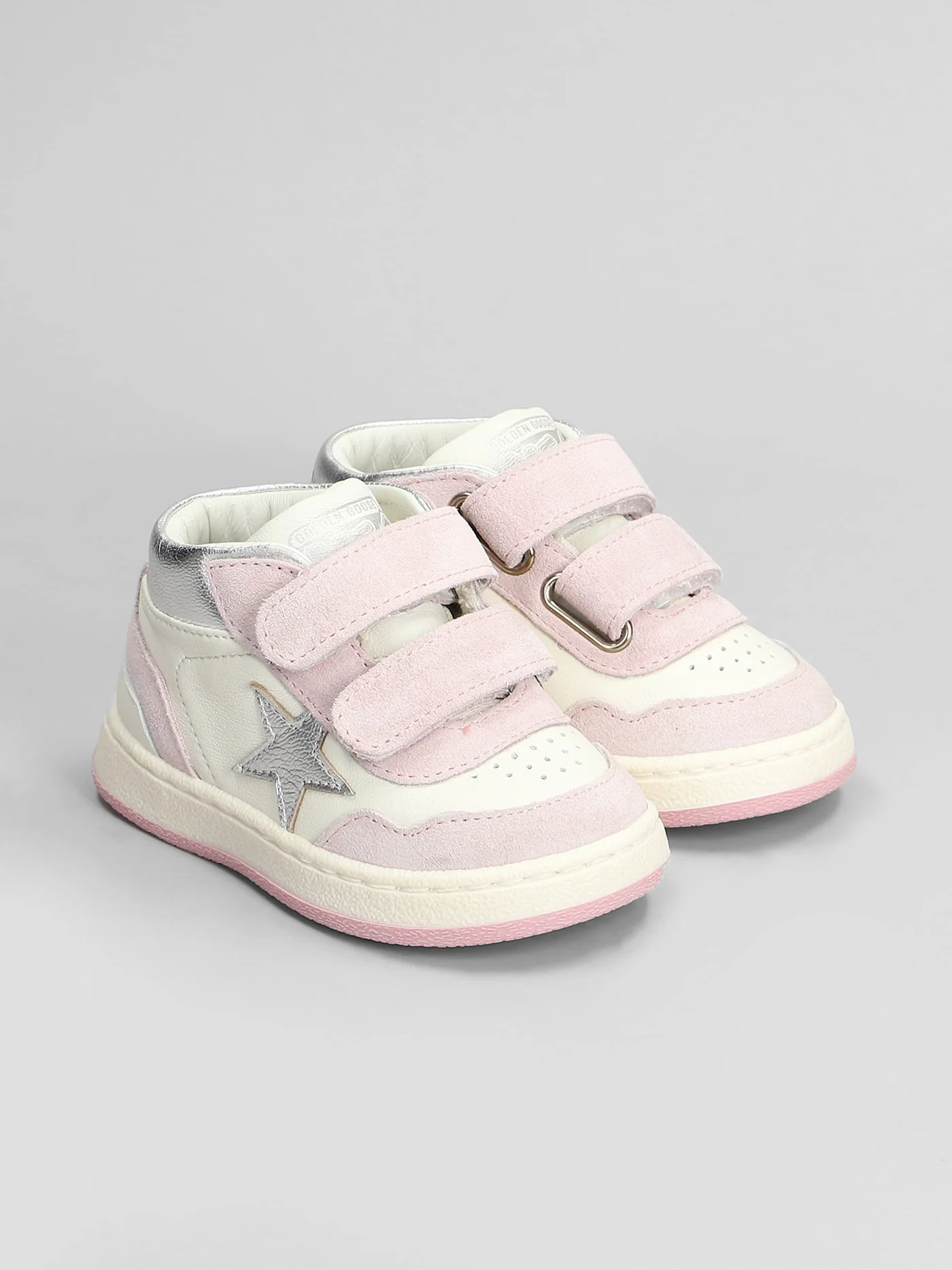 June Basket Sneakers in white suede and leather - Image 2