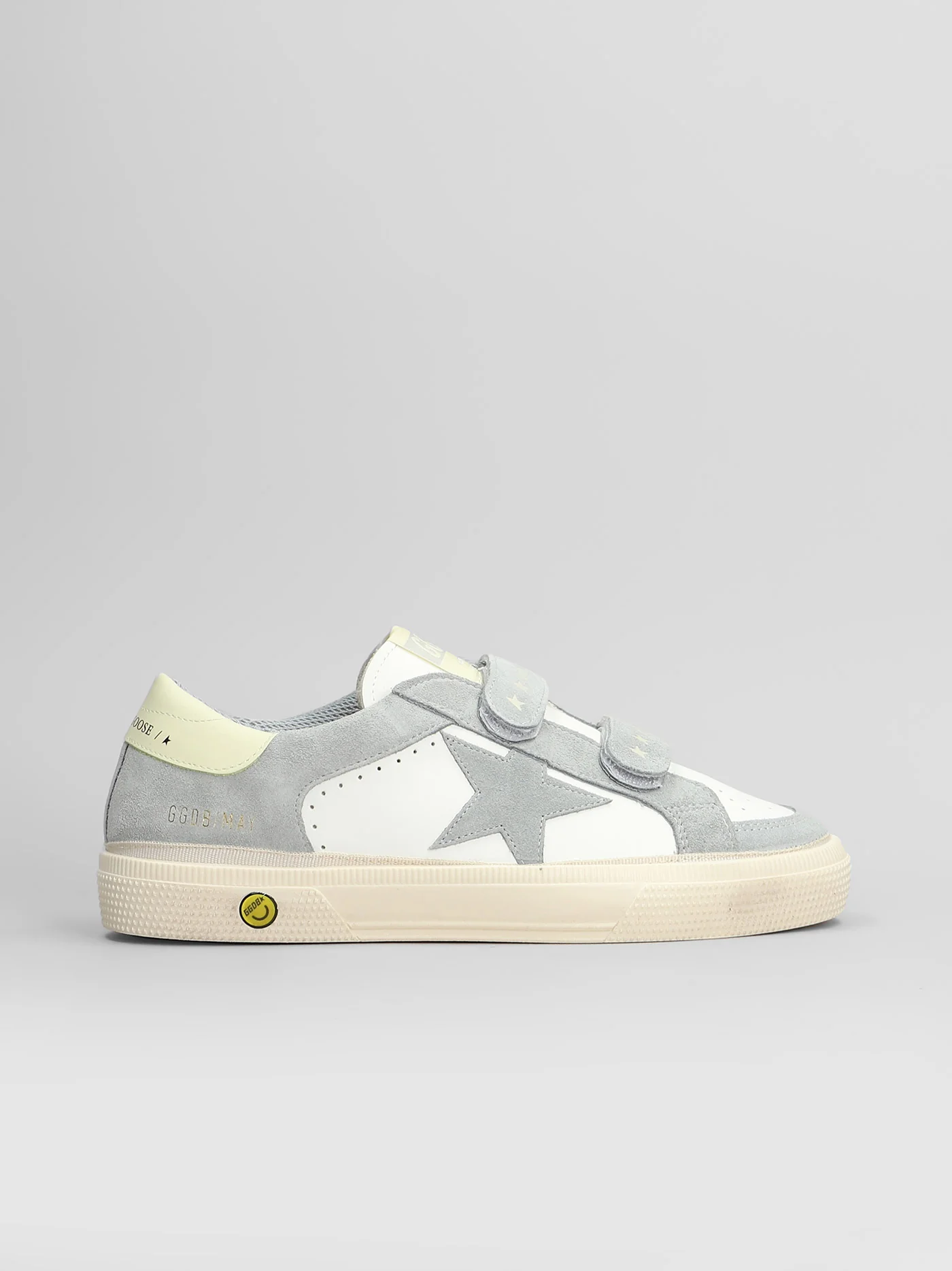 May School Sneakers in white suede and leather