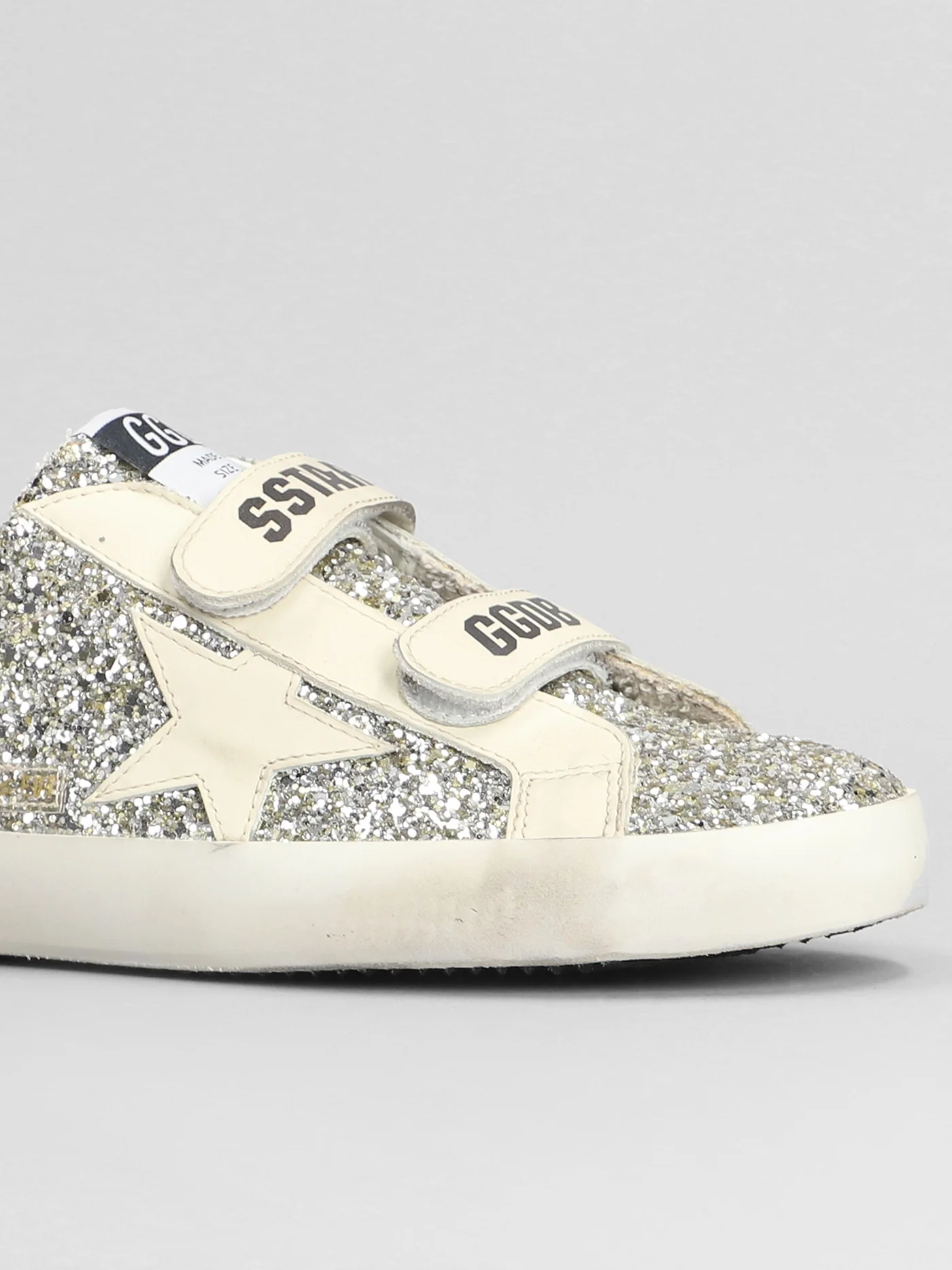 Old School Sneakers in platinum glitter - Image 5