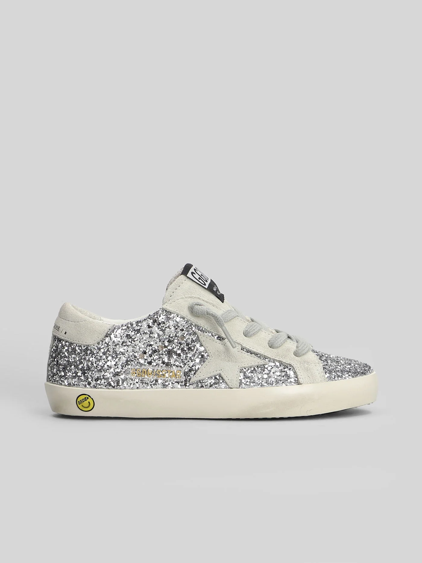 Superstar Sneakers in silver glitter