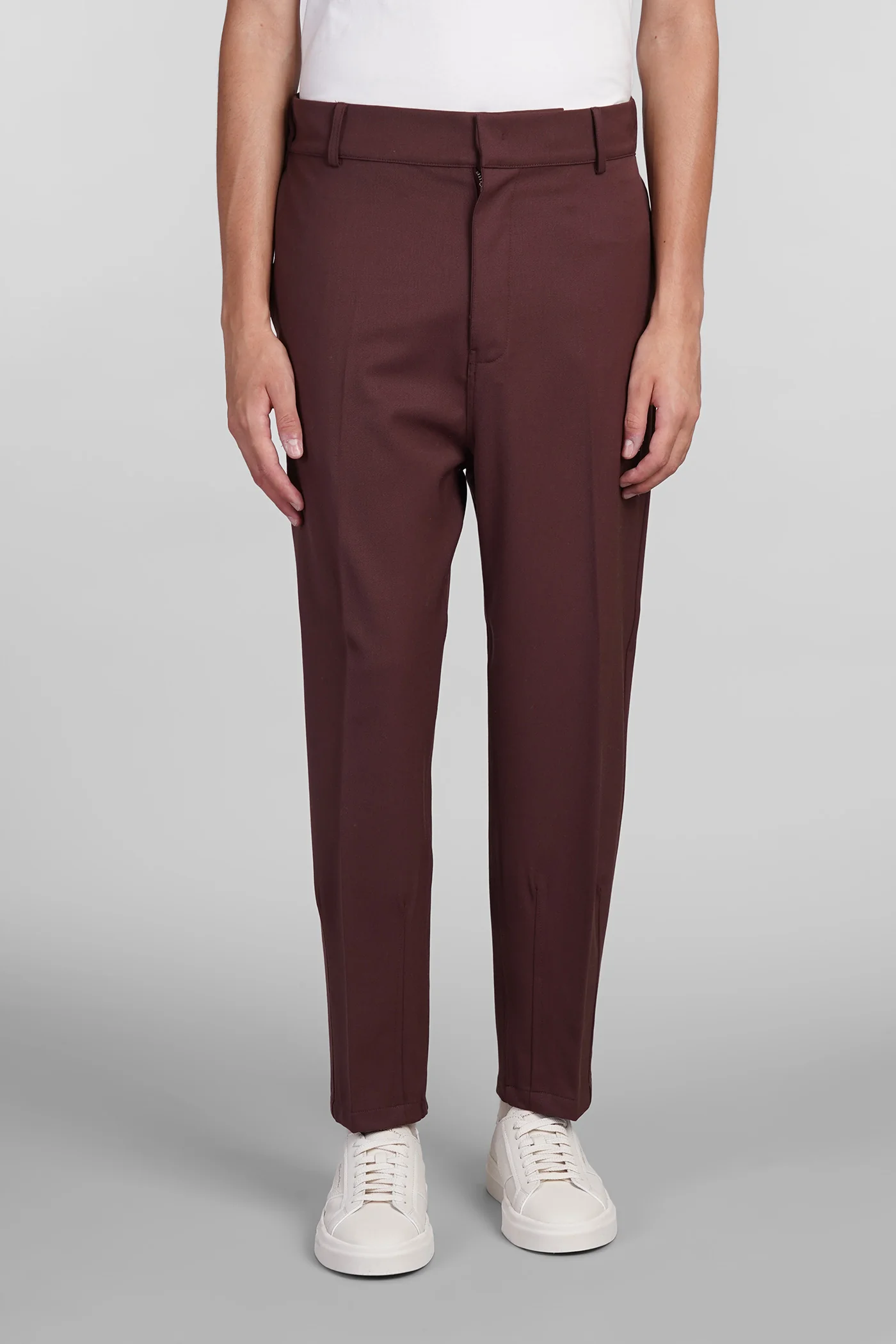 Pants in bordeaux polyester
