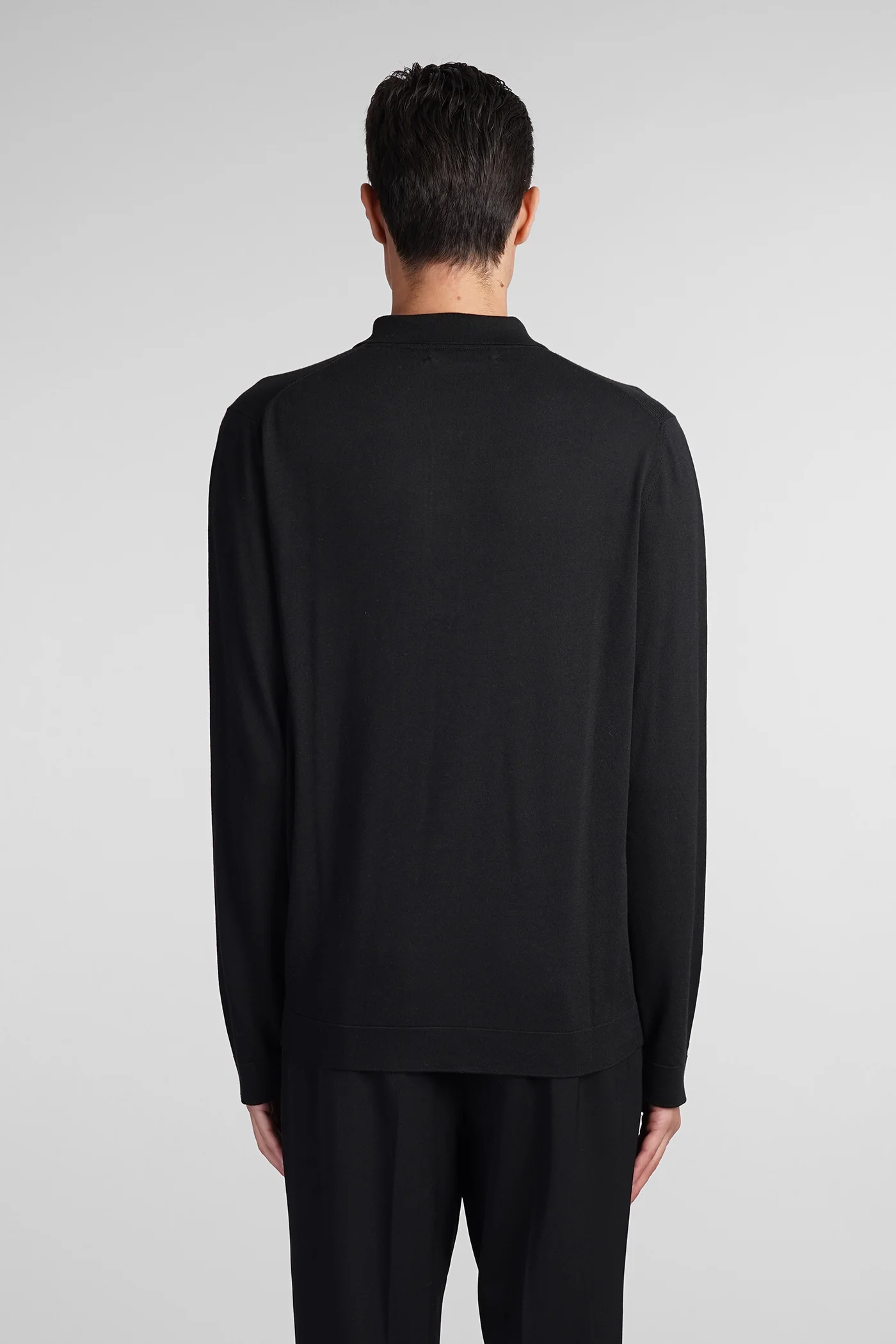 Polo in black cotton - Image 3
