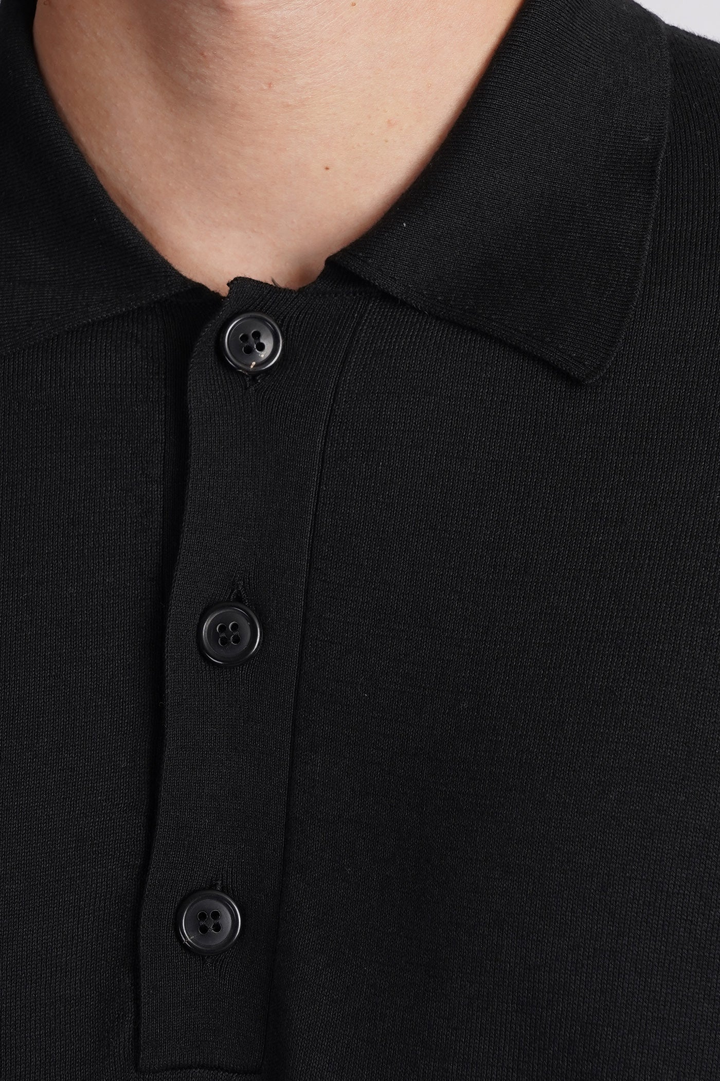 Polo in black cotton - Image 5