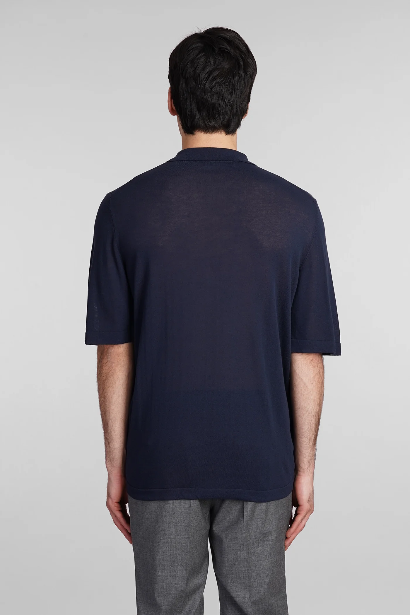 Polo in blue cotton - Image 3