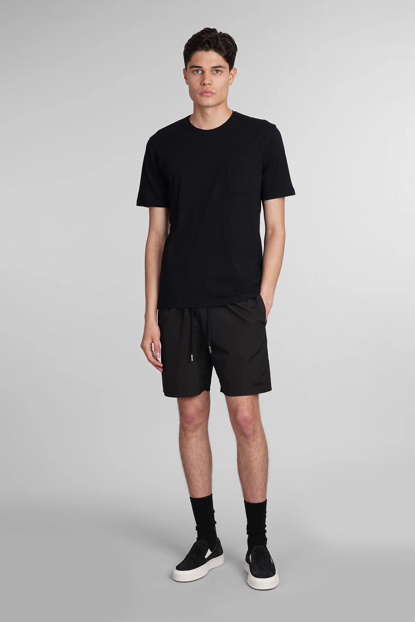 Shorts in black cotton - Image 2