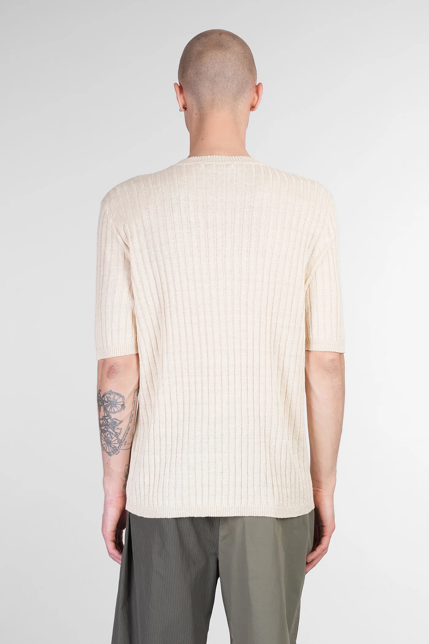 T-Shirt in beige linen - Image 3