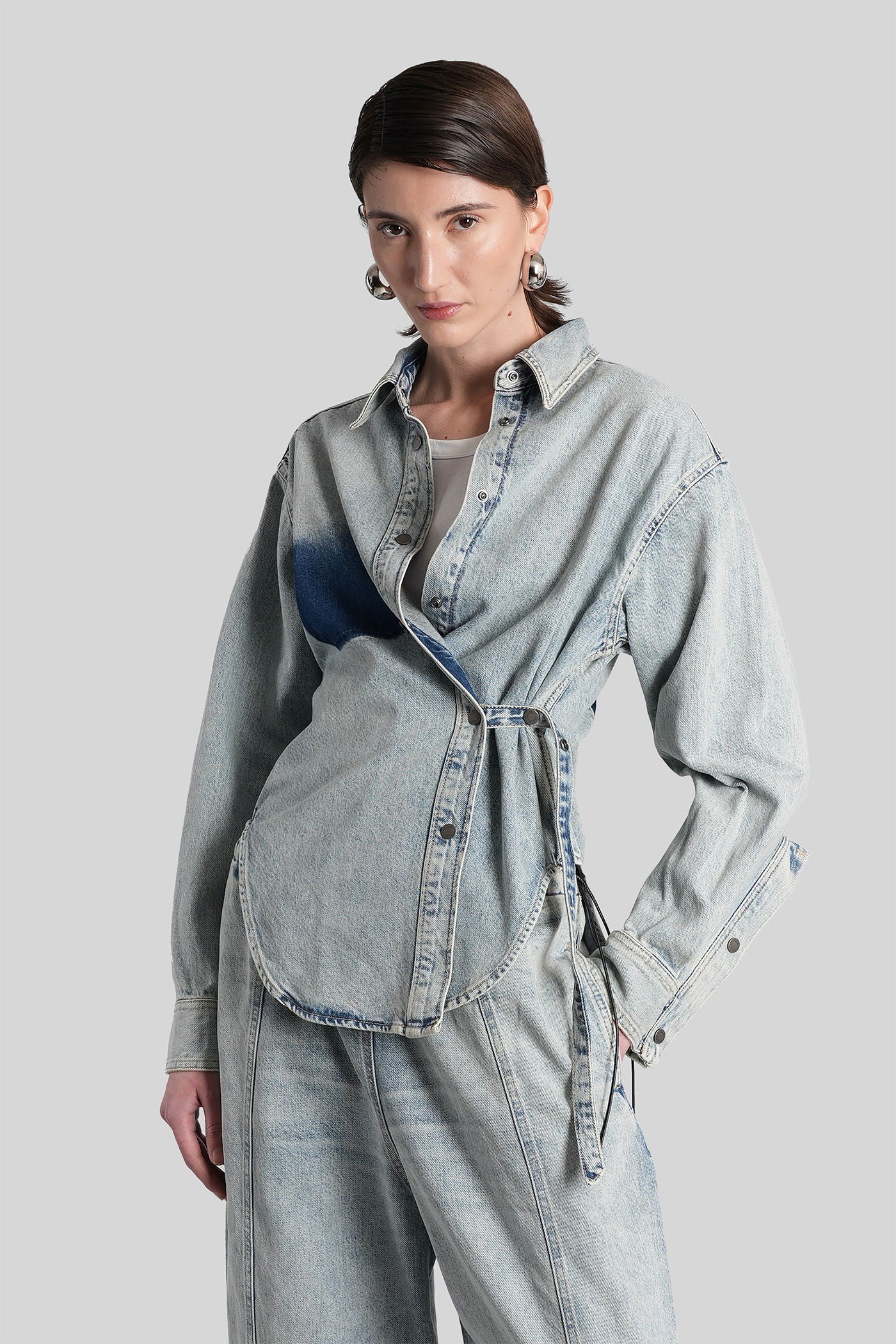 Bella Shirt in blue cotton