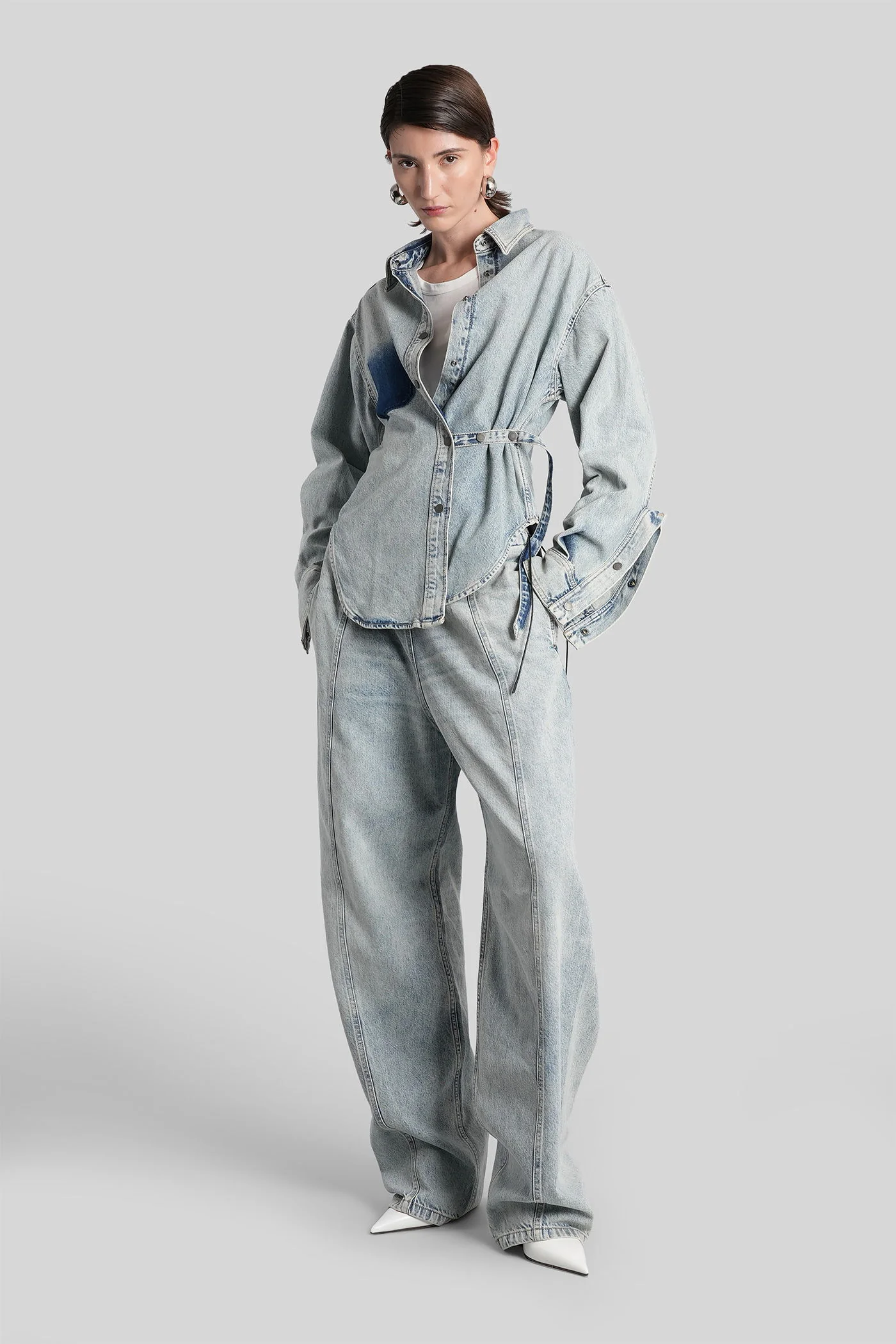 Bella Shirt in blue cotton - Image 2