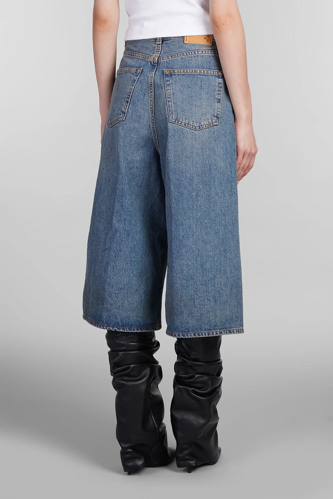 Belle Shorts in blue cotton - Image 3