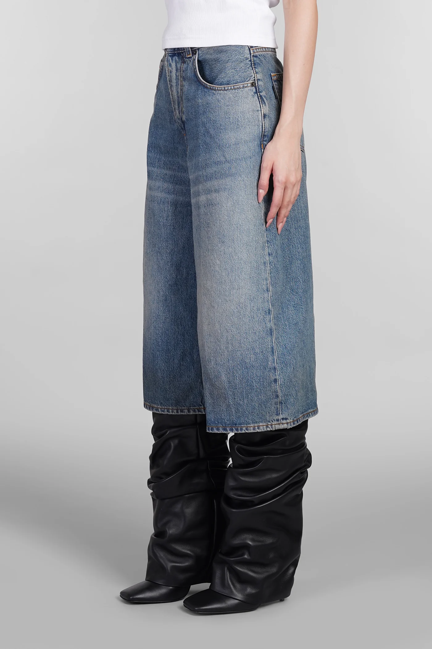 Belle Shorts in blue cotton - Image 4