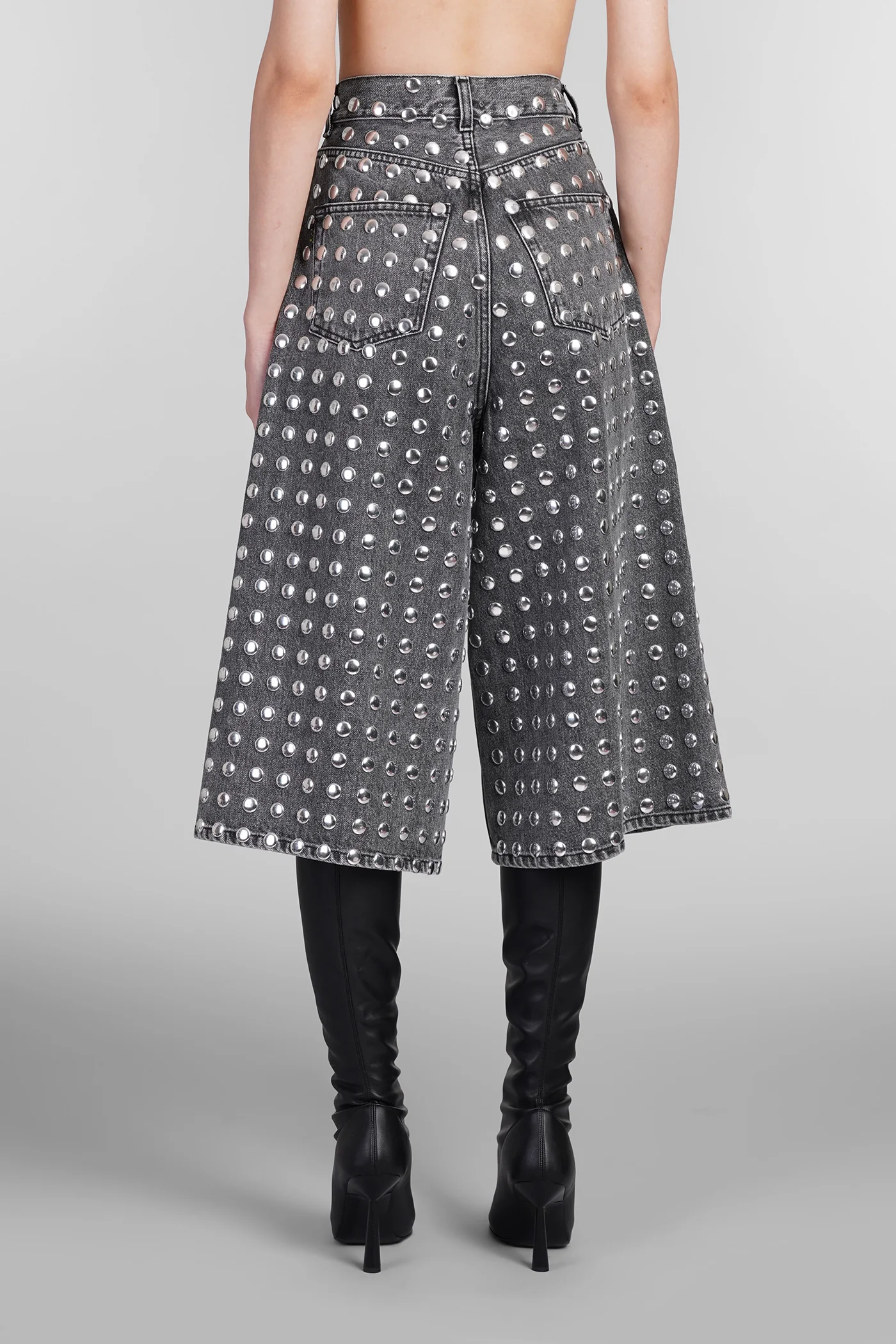 Belle Shorts in grey cotton - Image 3