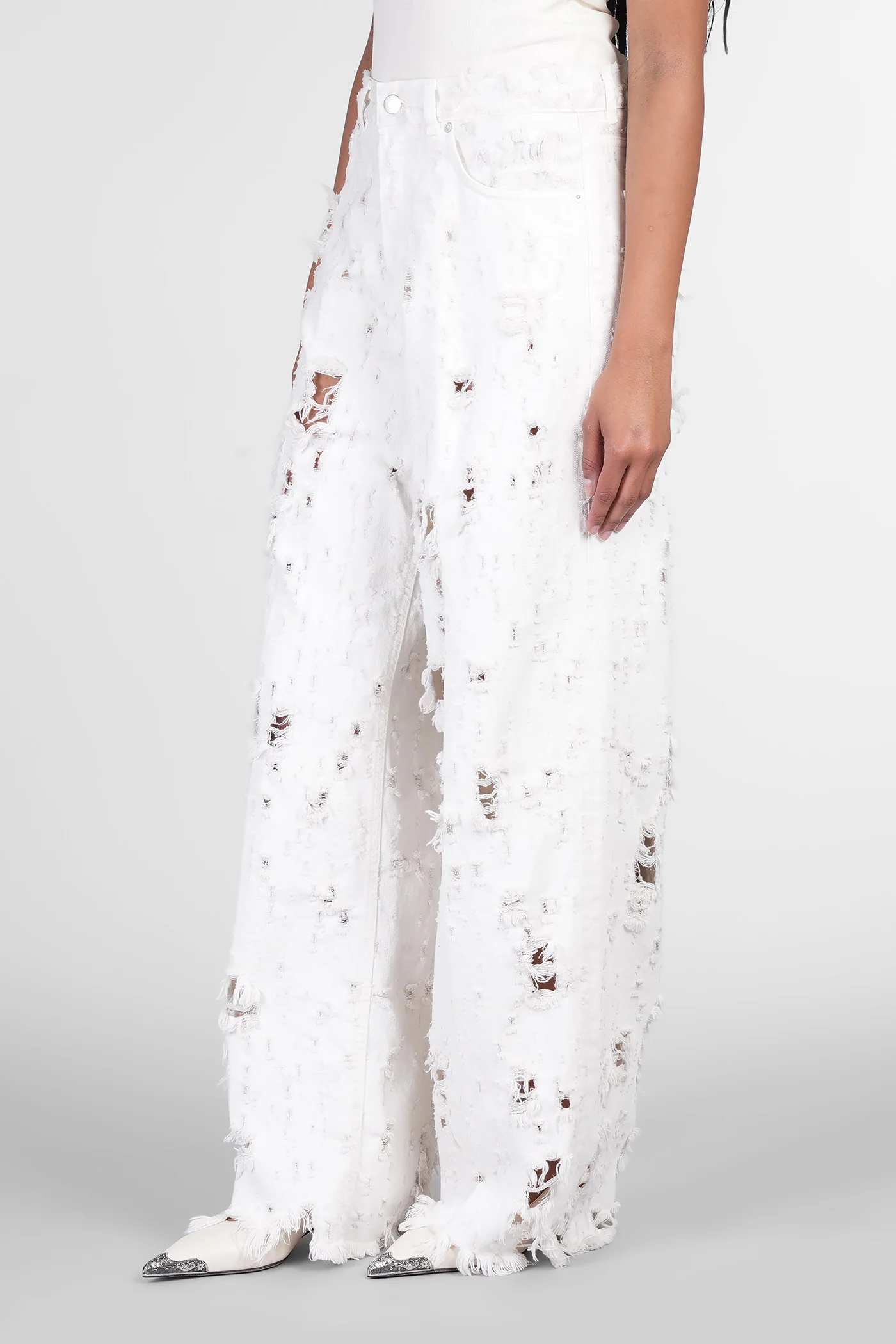 Bethany Jeans in beige cotton - Image 4