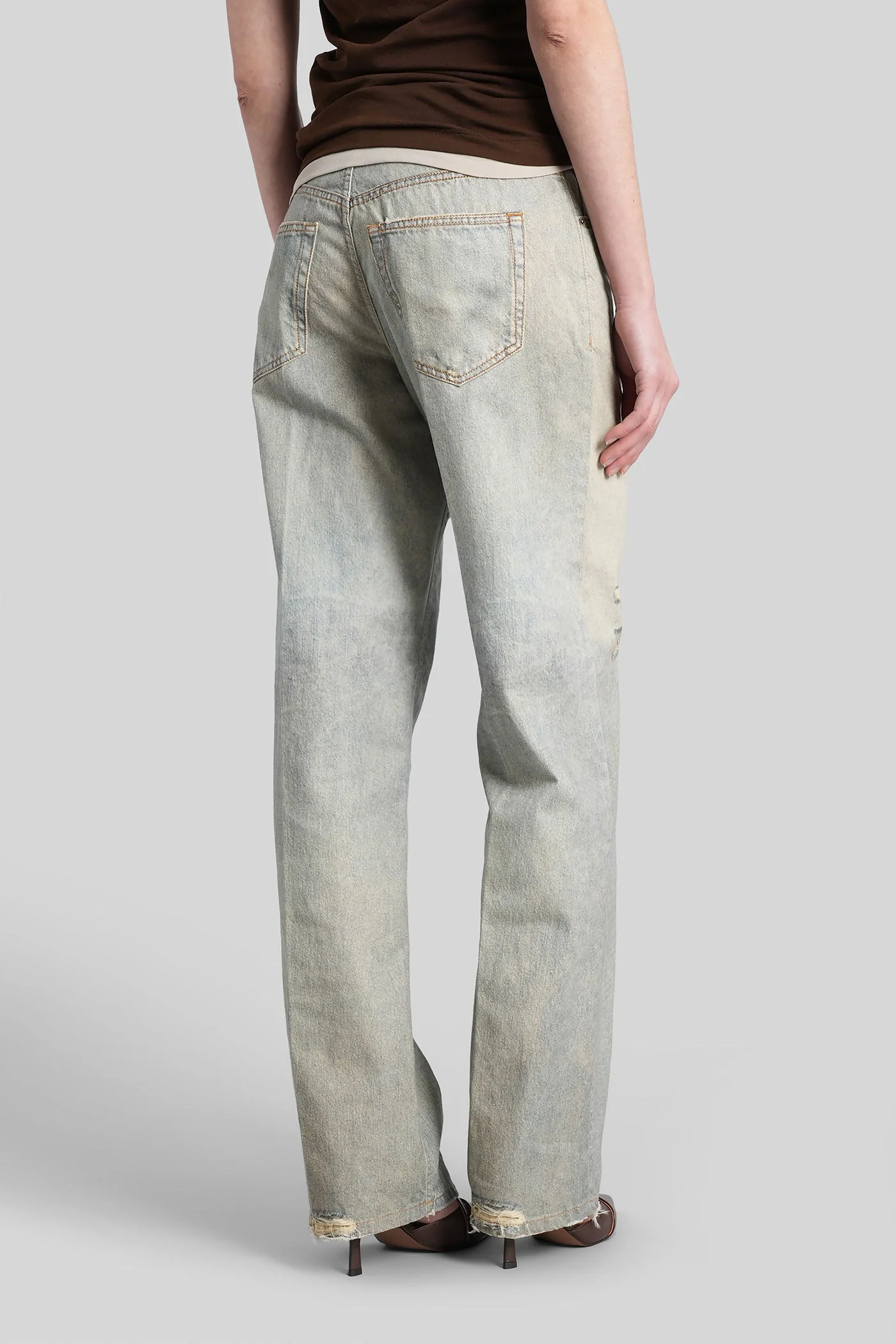 Bonnie Jeans in cyan cotton - Image 3