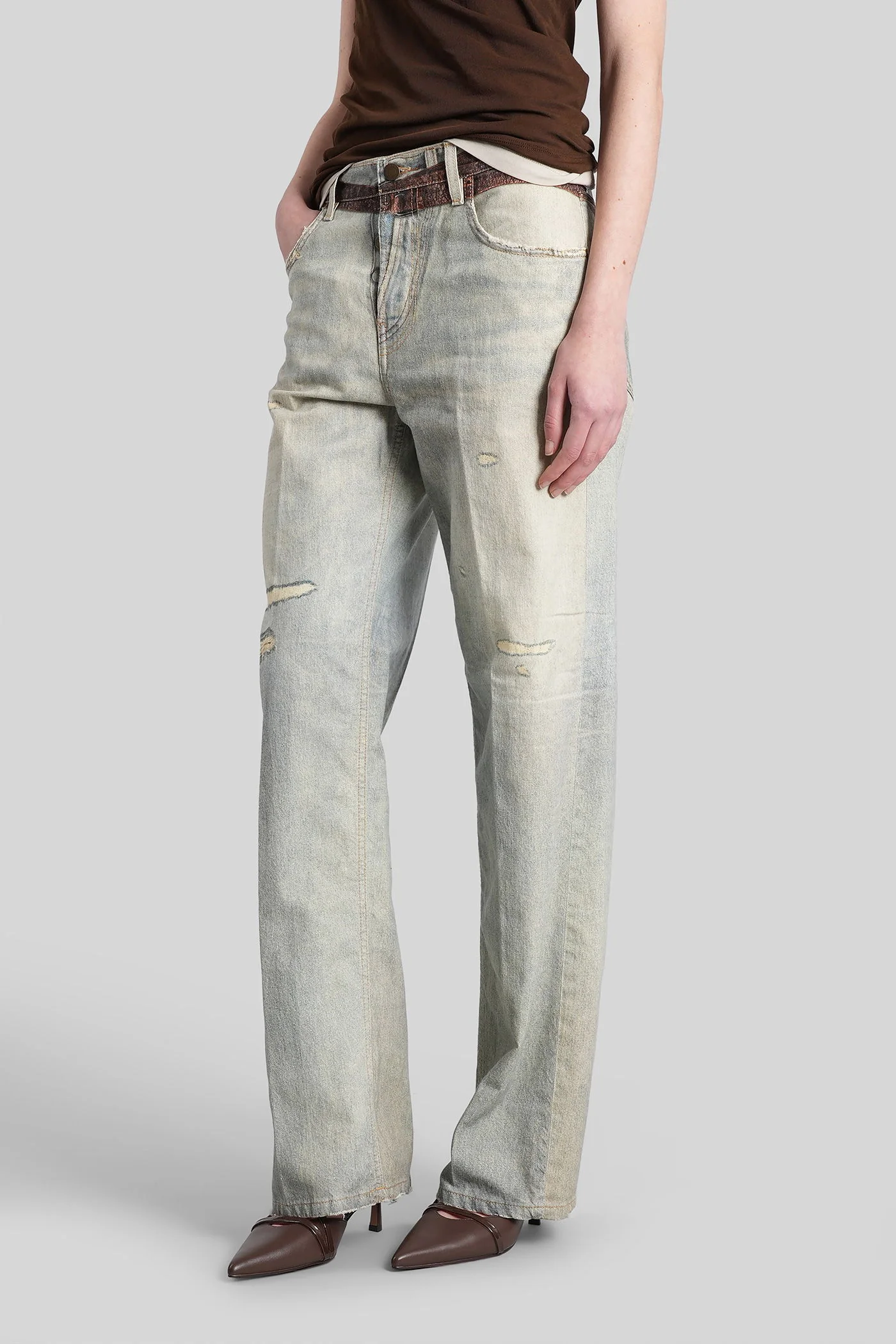 Bonnie Jeans in cyan cotton - Image 4
