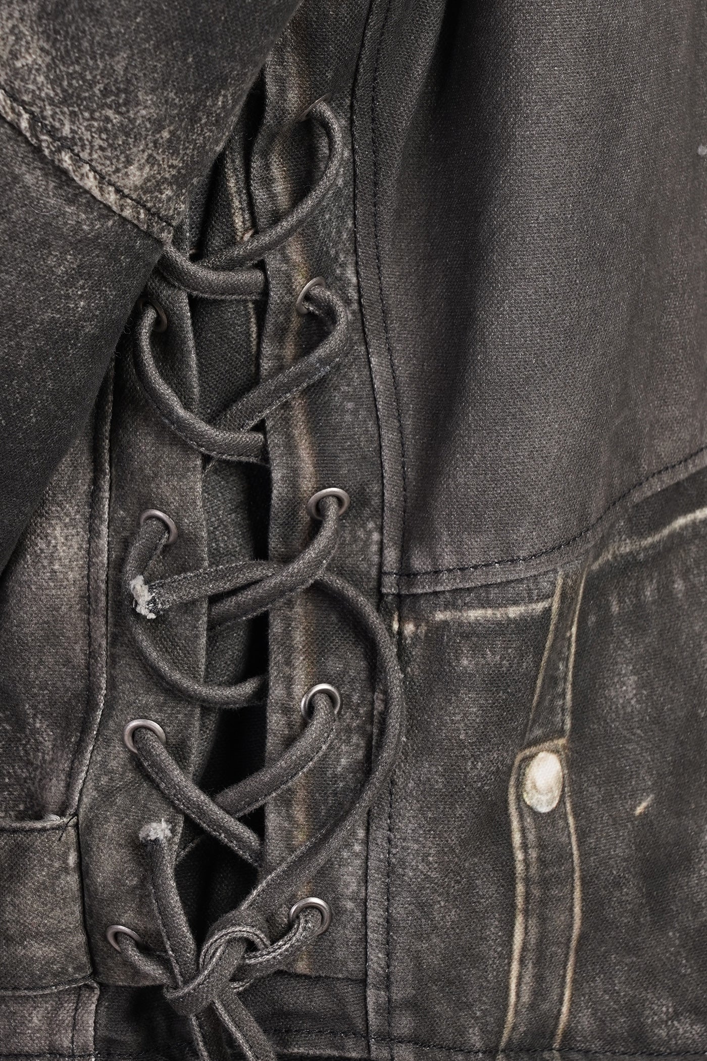 Kay Biker jacket in grey cotton - Image 5