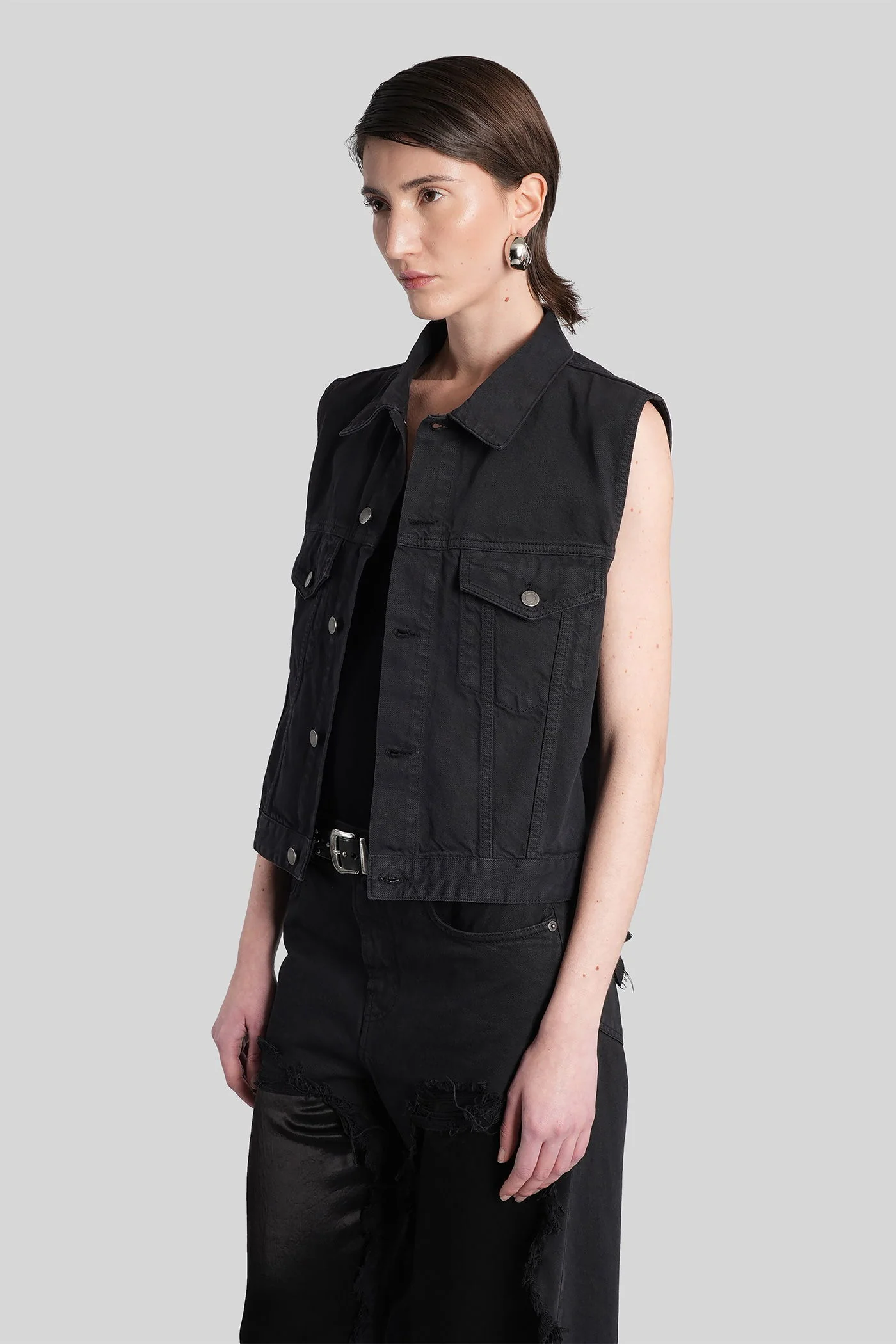 Ryder Vest in black cotton - Image 4