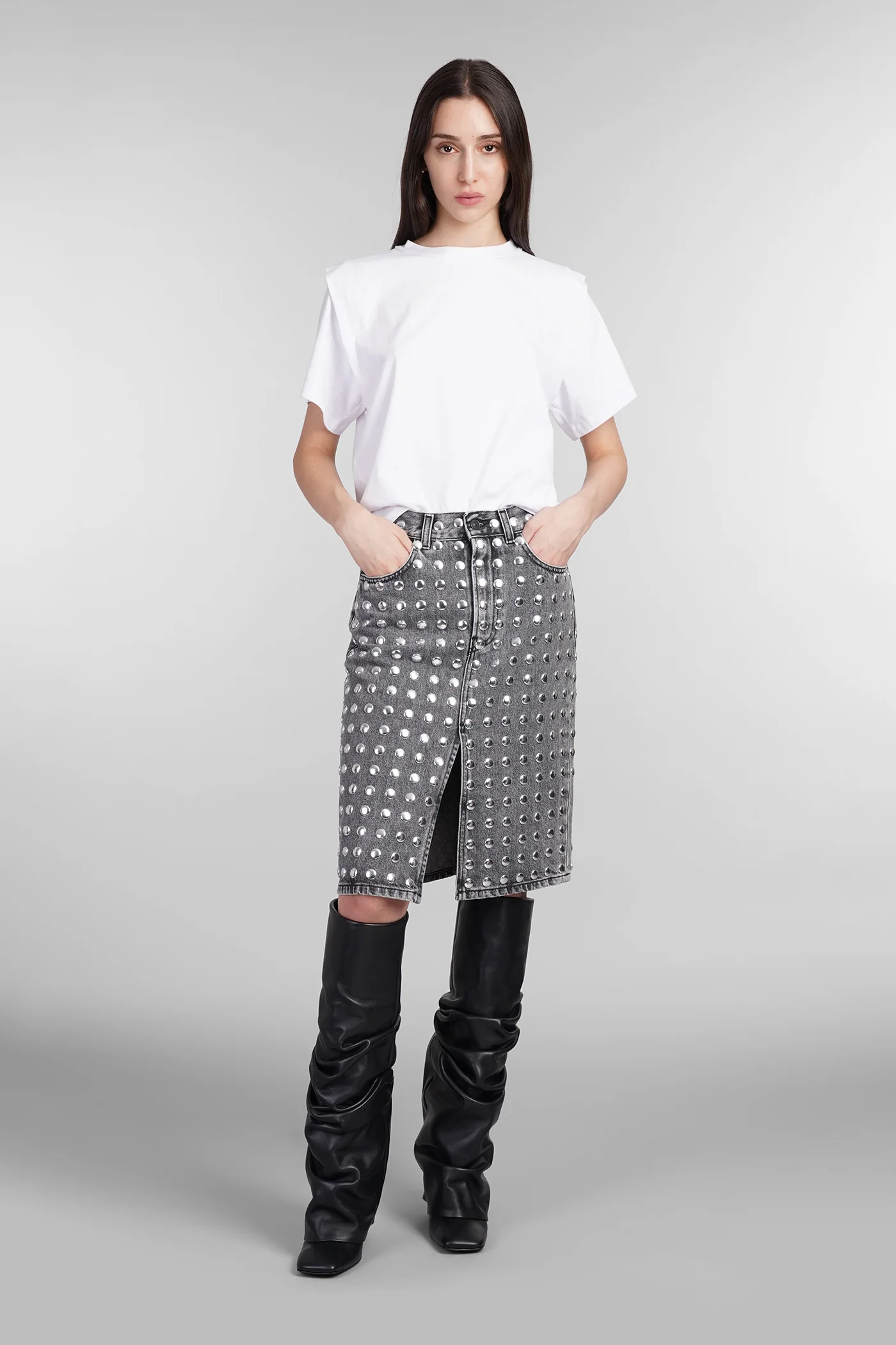 Stormy Skirt in grey cotton - Image 2
