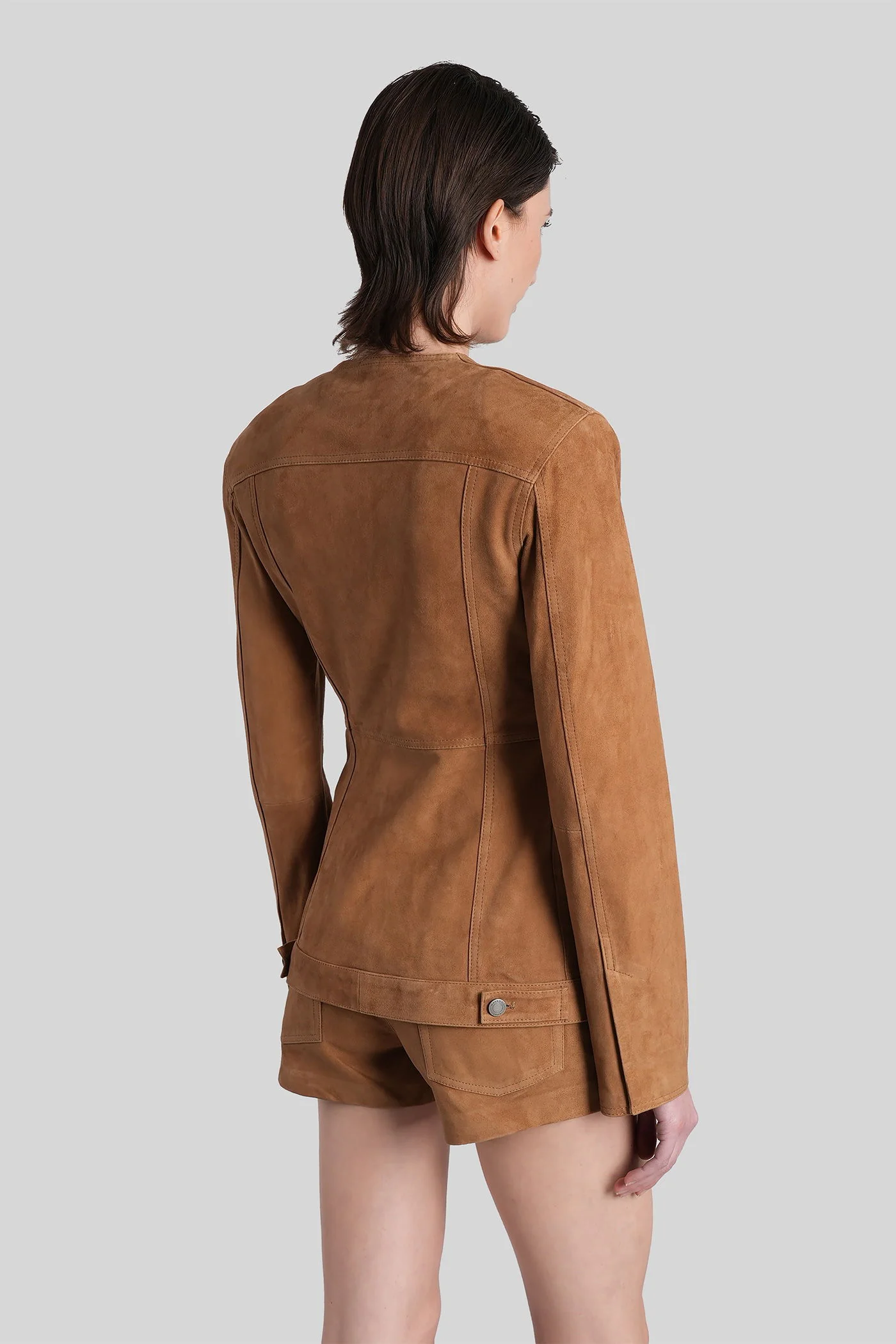 Temple Leather jacket in brown leather - Image 3