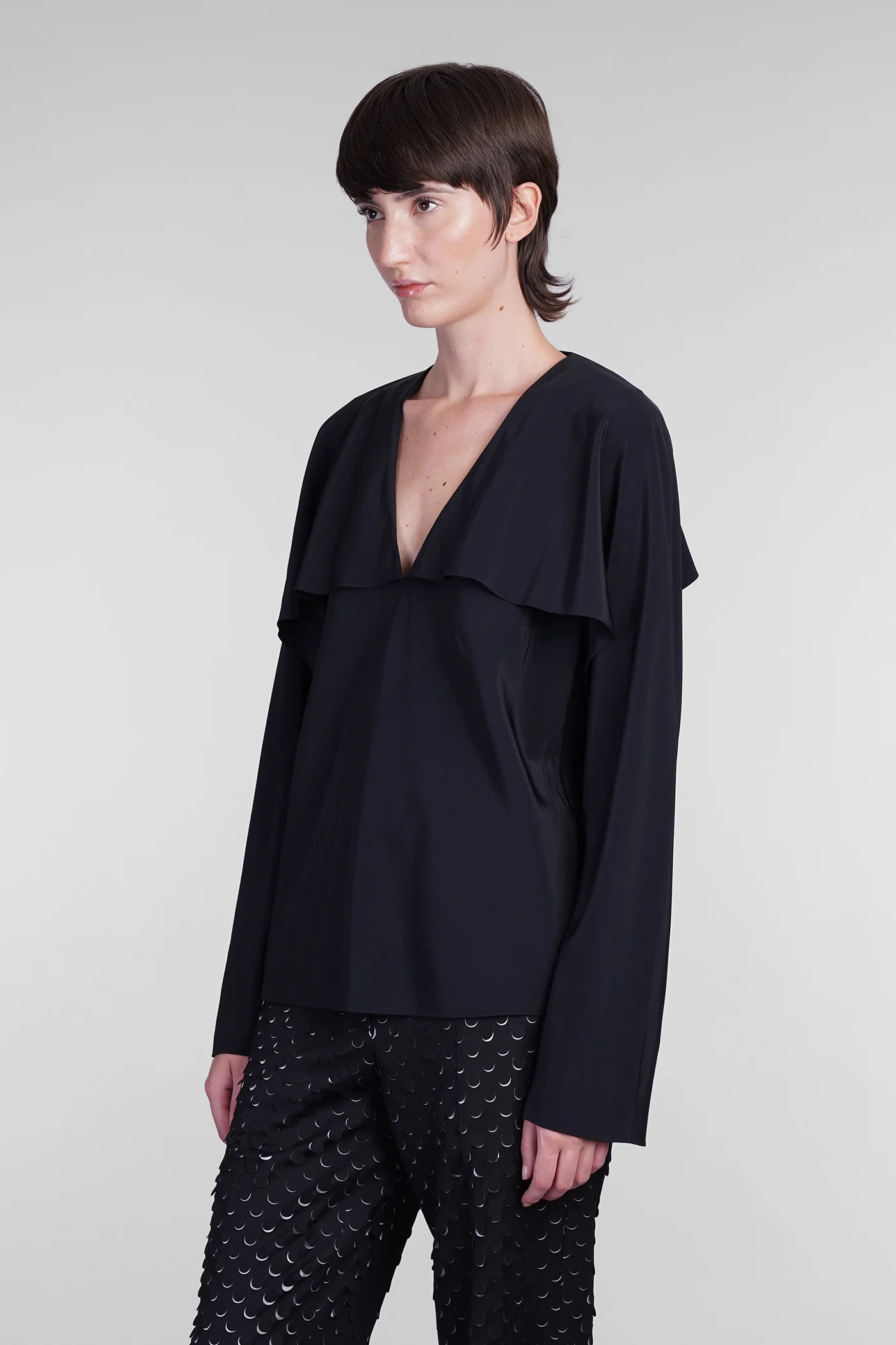 Blouse in black silk - Image 4