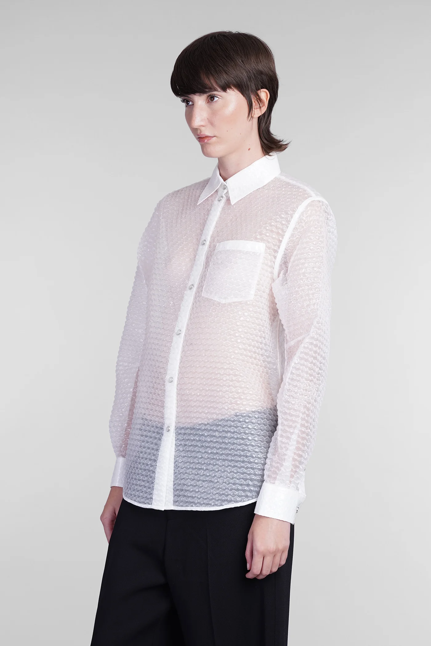 Shirt in white polyamide - Image 4