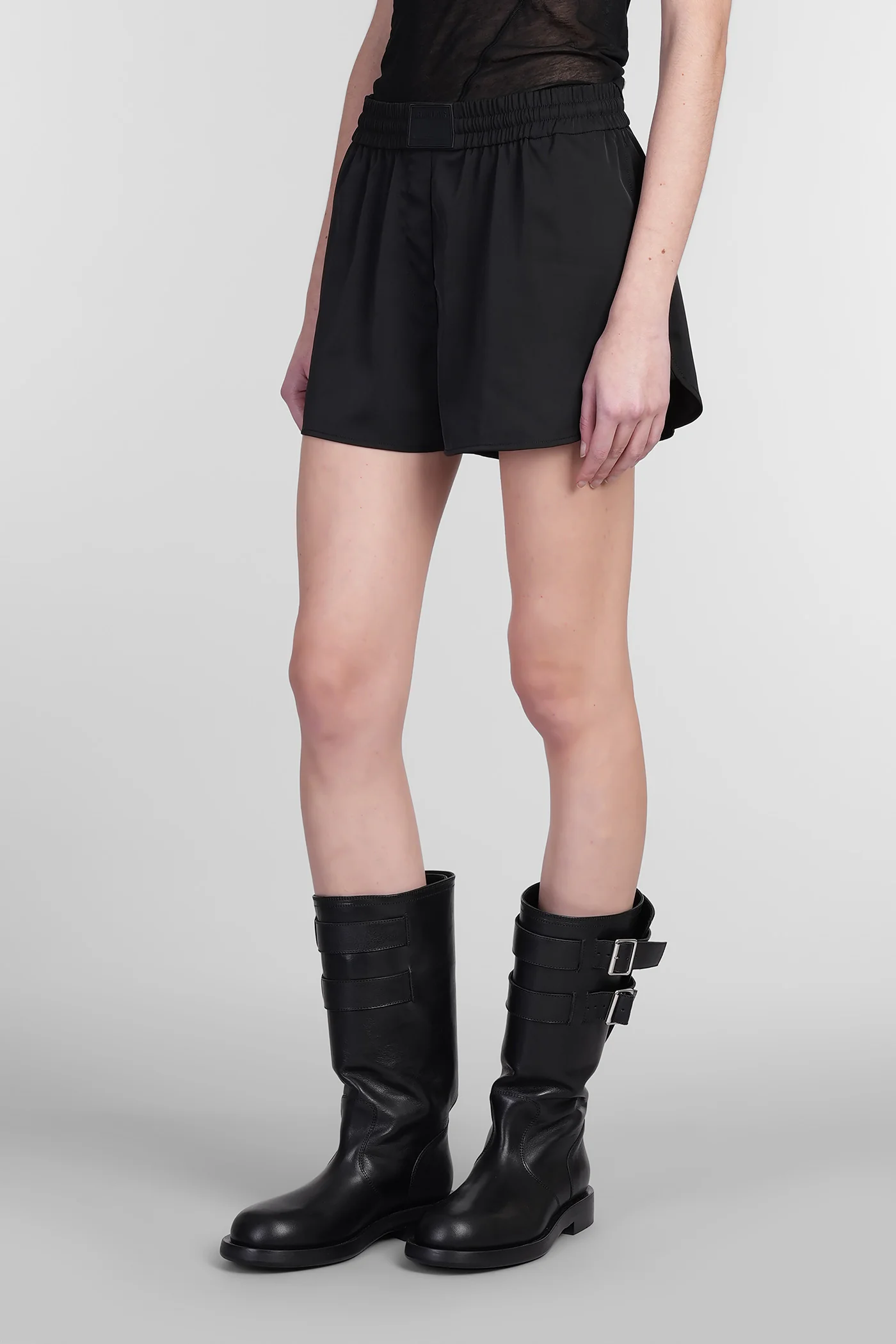 Shorts in black polyester - Image 4