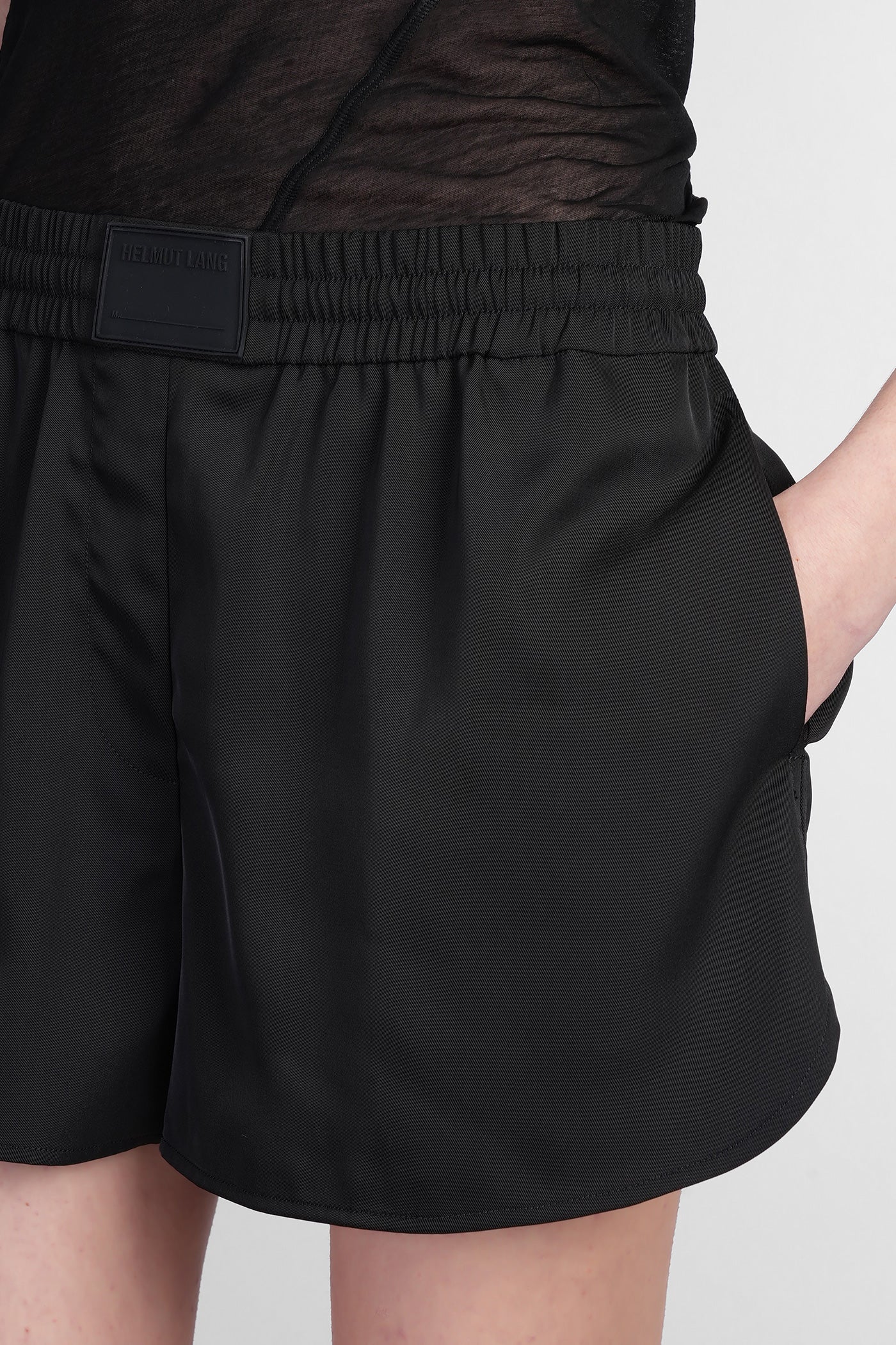 Shorts in black polyester - Image 5