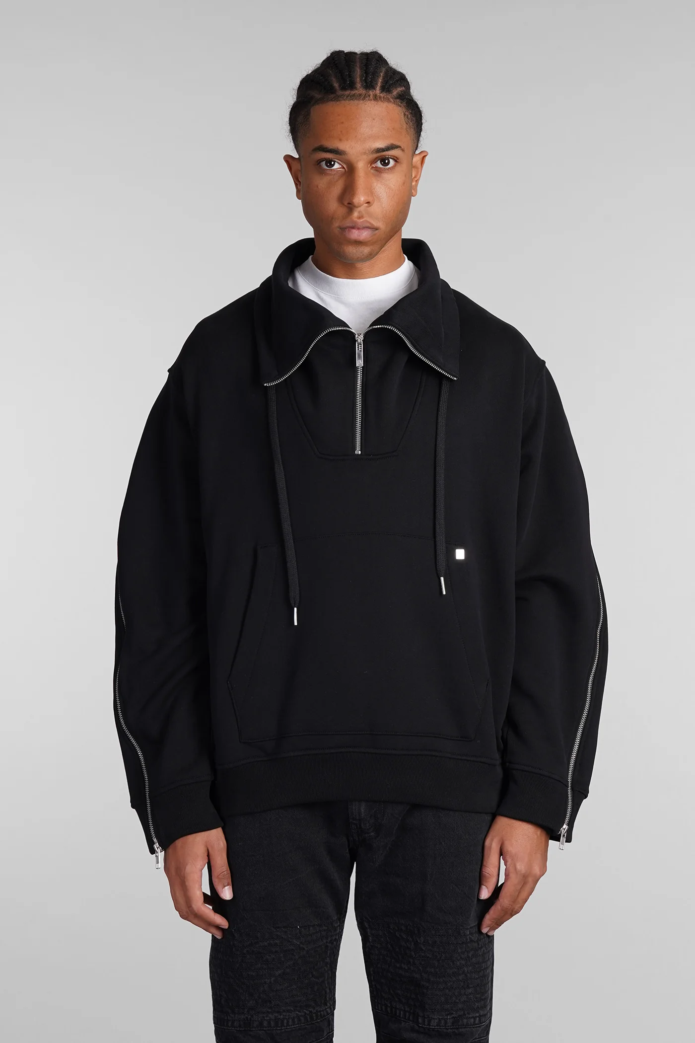 Sweatshirt in black cotton