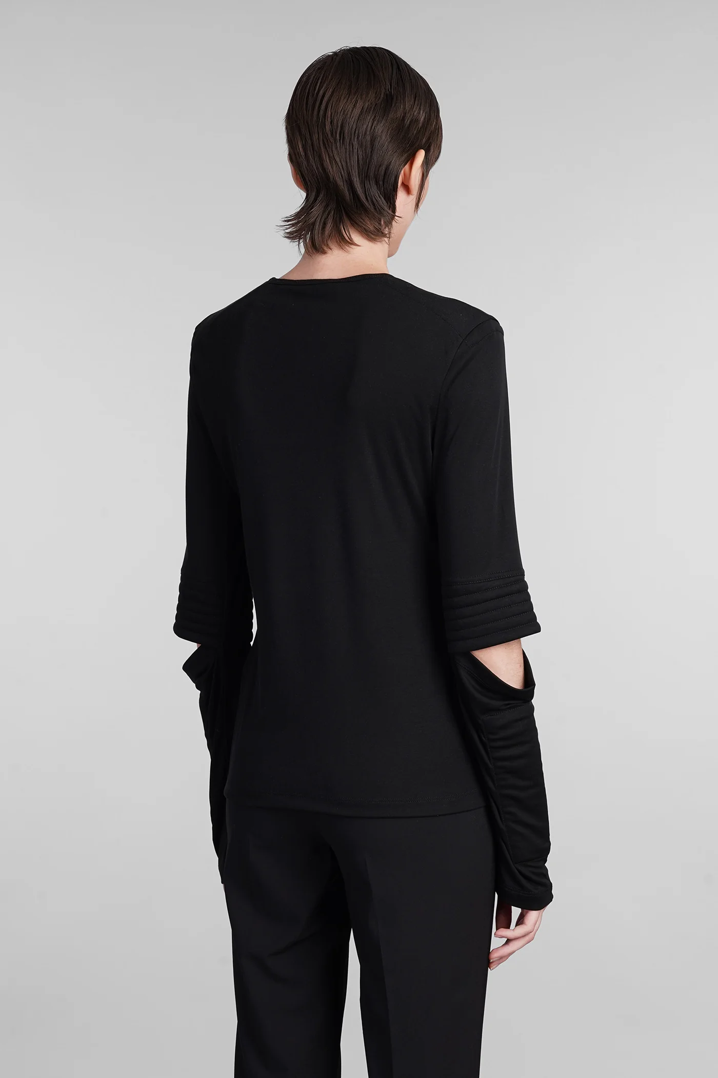 T-Shirt in black wool and polyester - Image 3