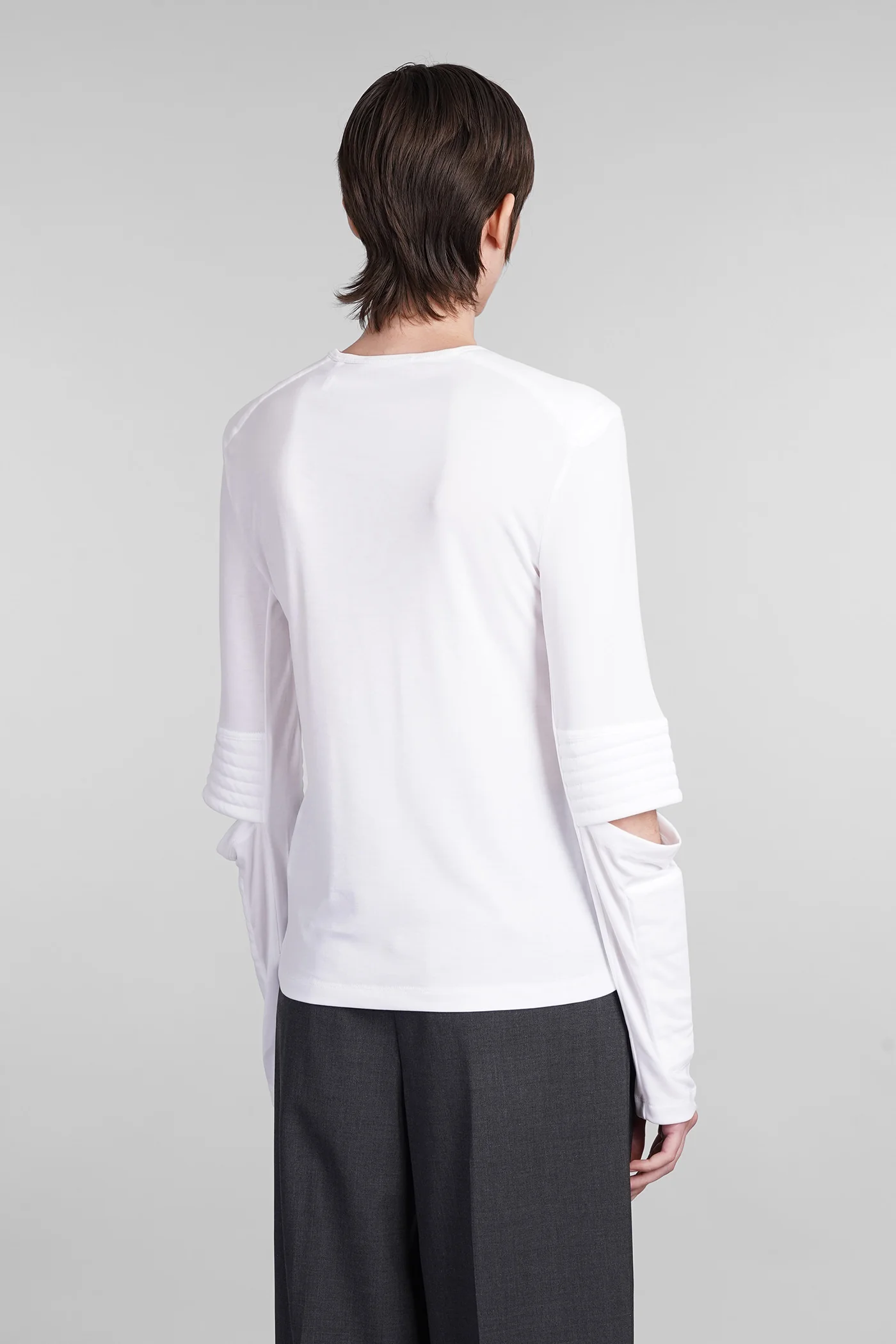 T-Shirt in white wool and polyester - Image 3
