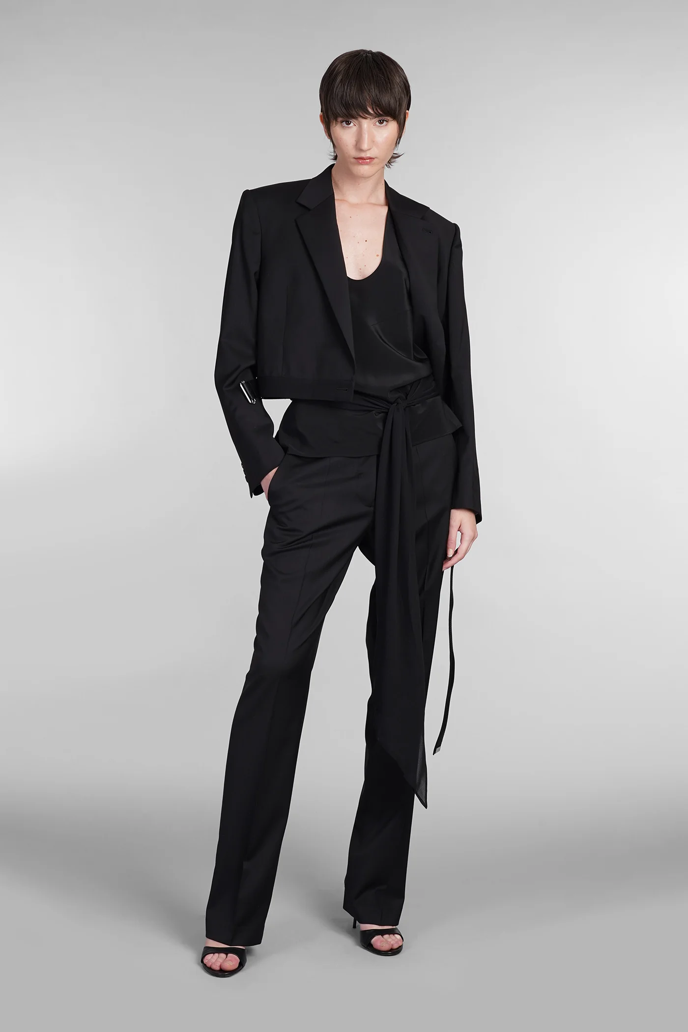 Topwear in black silk - Image 2
