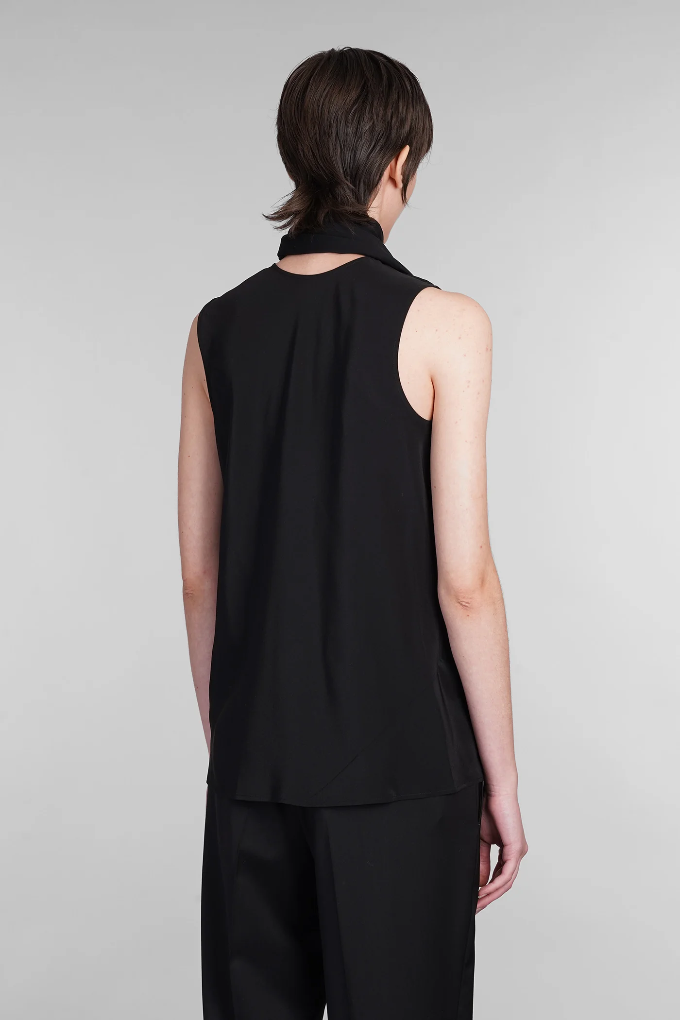 Topwear in black silk - Image 3