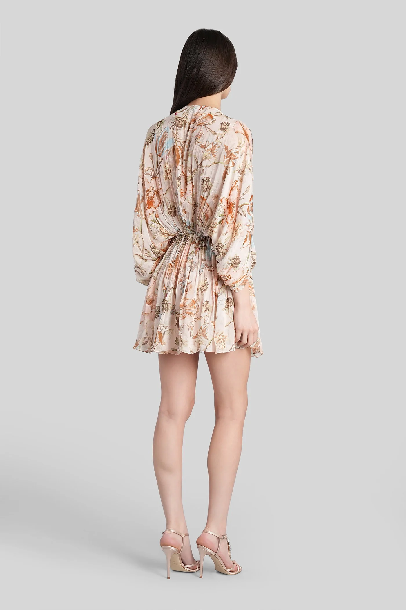 Mini dress in beige viscose - Image 3