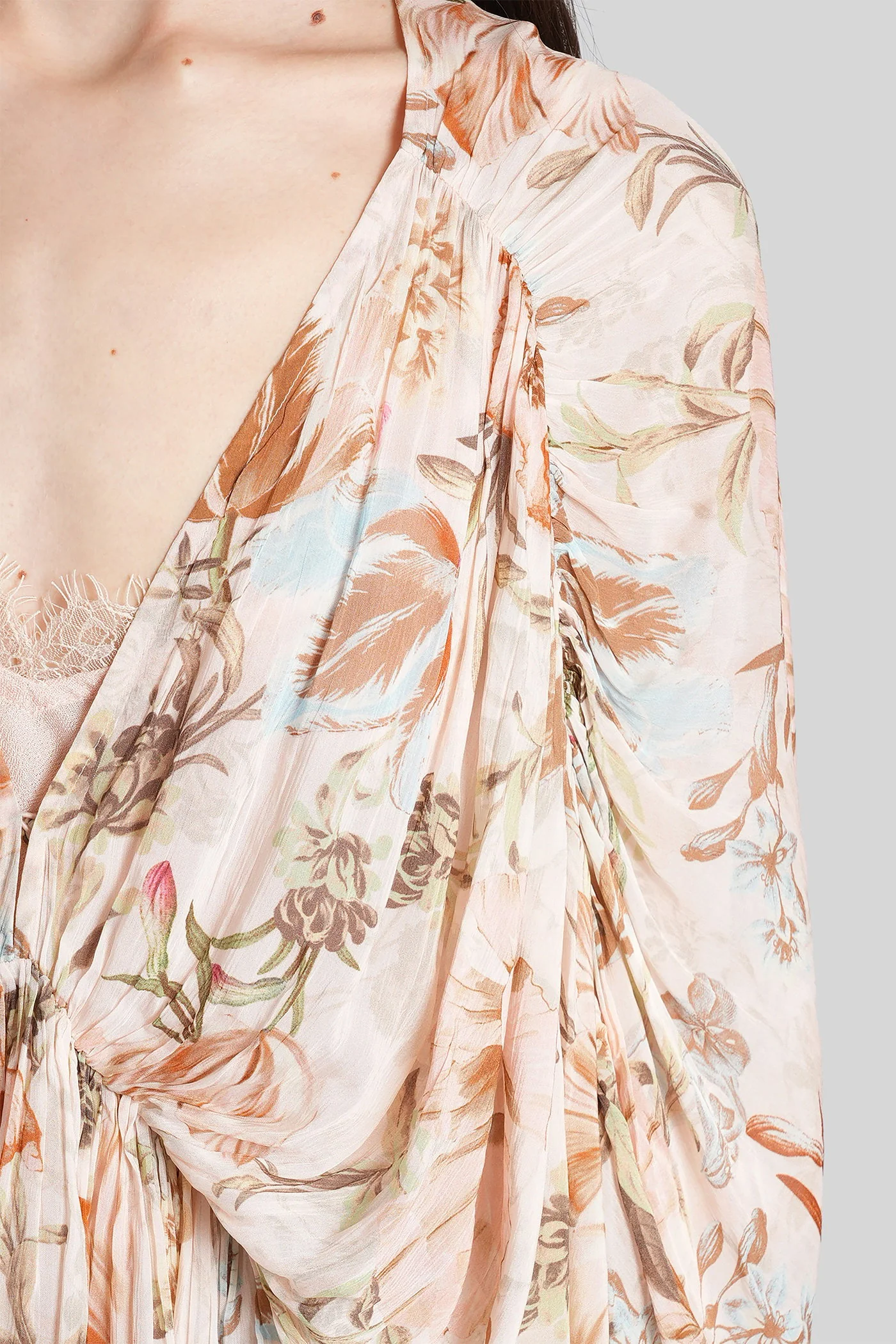 Mini dress in beige viscose - Image 5